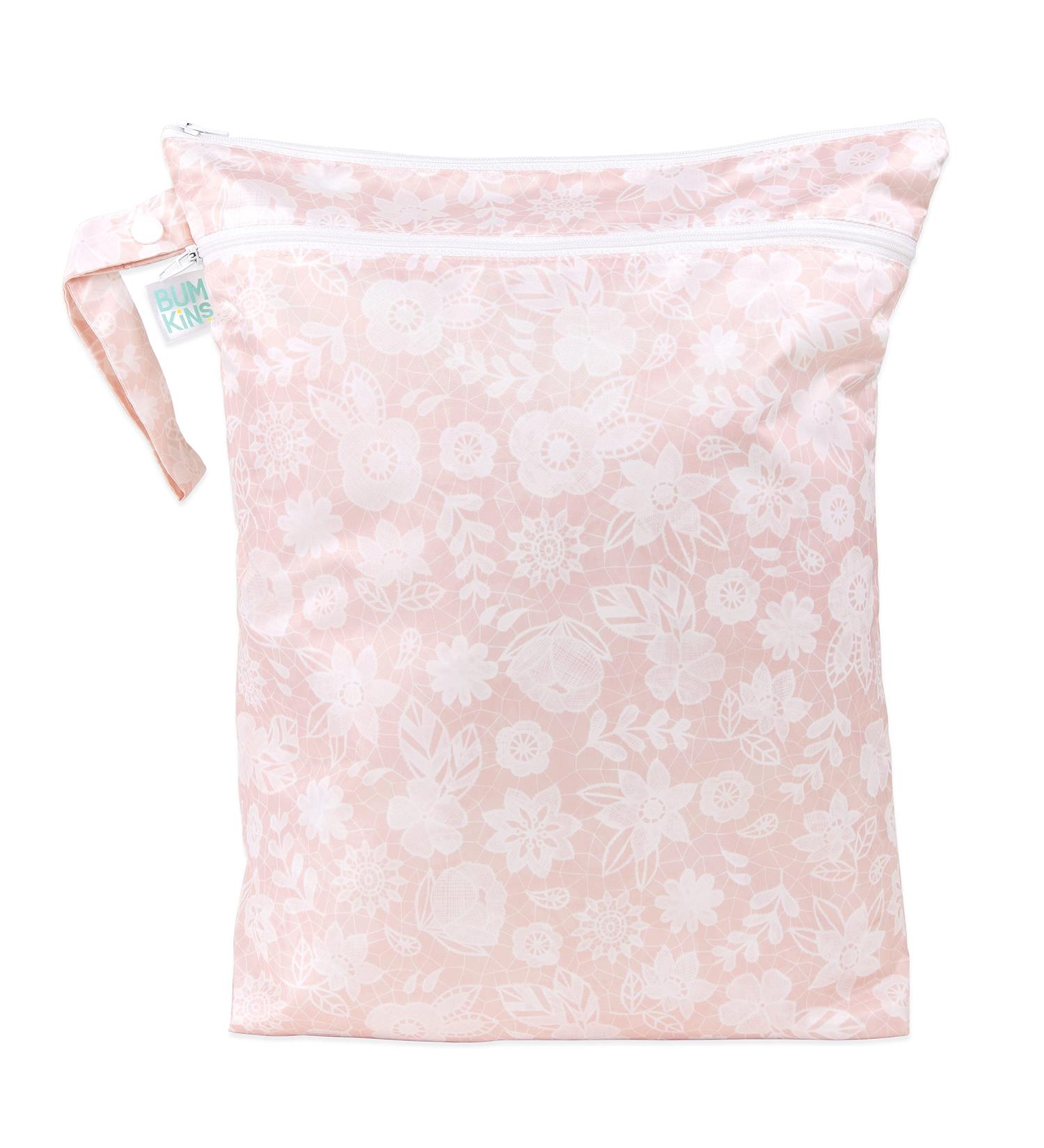 Bumkins Waterproof Wet Bag 12x16 - Washable & Reusable for Travel, Beach, Pool, Stroller - Ideal for Diapers, Gym Clothes, Swimsuits & Toiletries - Lace Design - Buy Online on SooperMarket.com