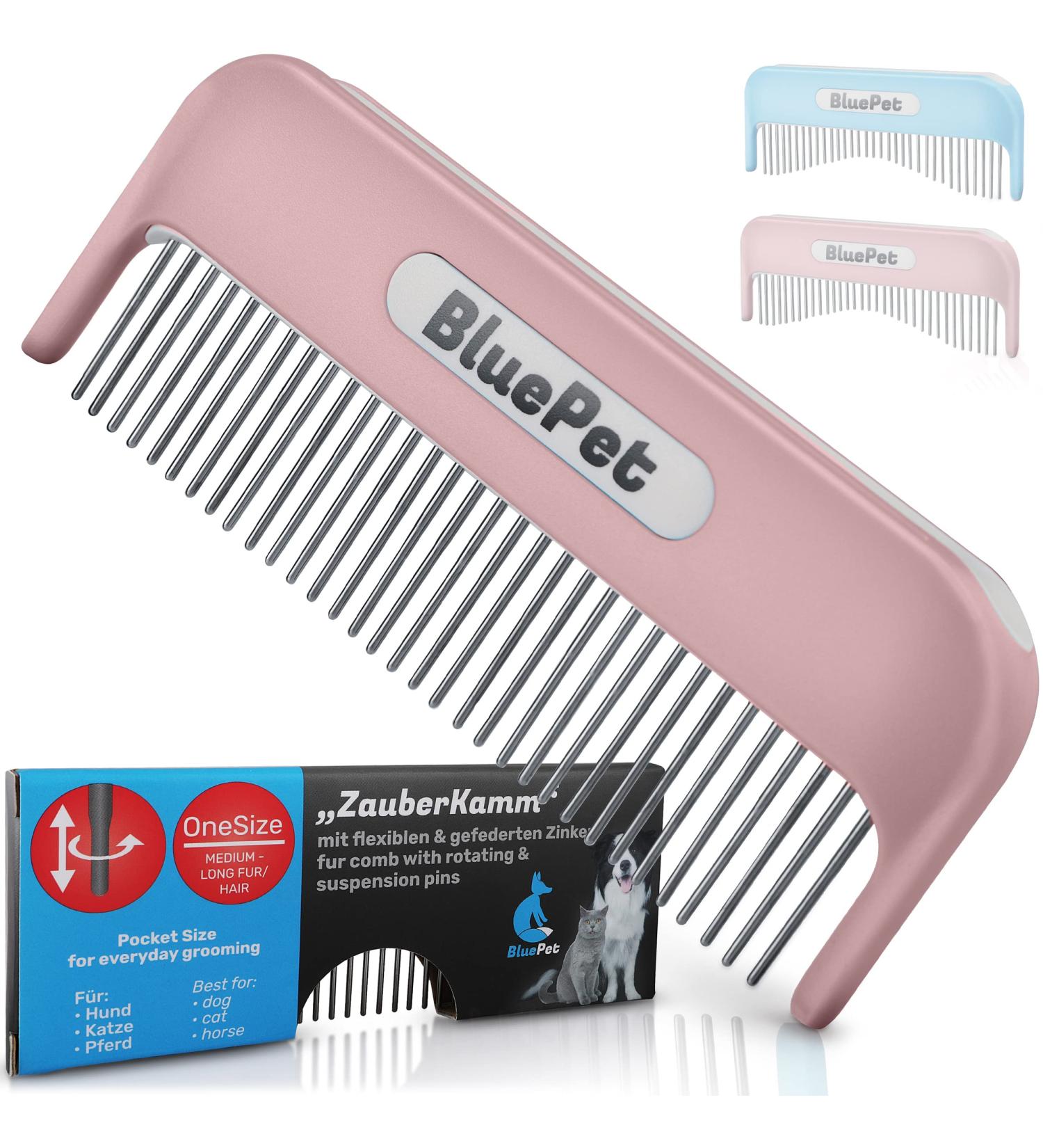 Bluepet Zauberkamm - Patented Rotating Comb for Long-Haired Dogs Cats & Humans - Effortlessly Removes Knots & Tangles - Buy Now! - Buy Online on SooperMarket.com