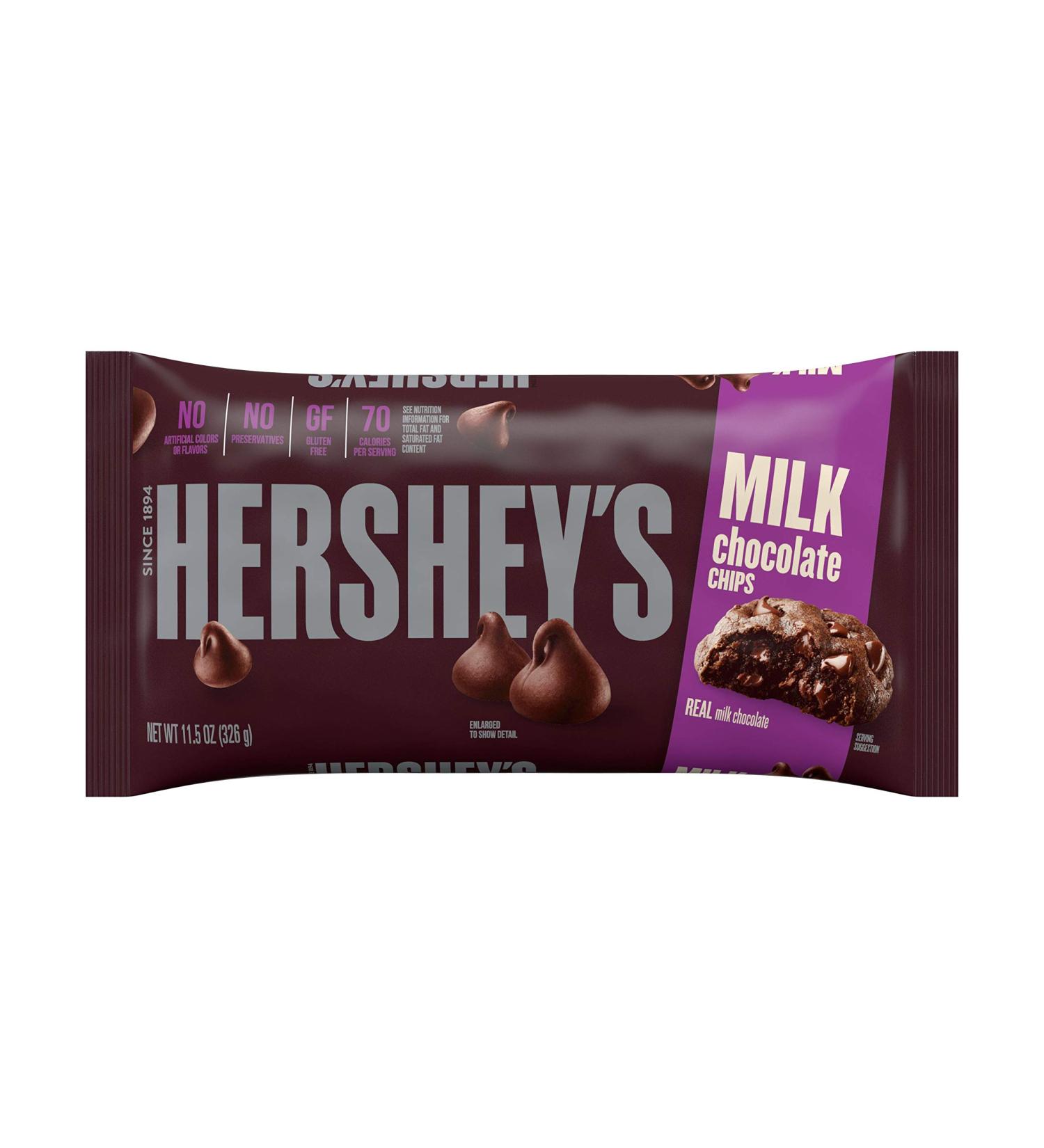 HERSHEY'S Milk Chocolate Baking Chips - Bulk 11.5oz Bags (12 Count) Gluten Free Milk Chocolate Chips - Buy Online on SooperMarket.com