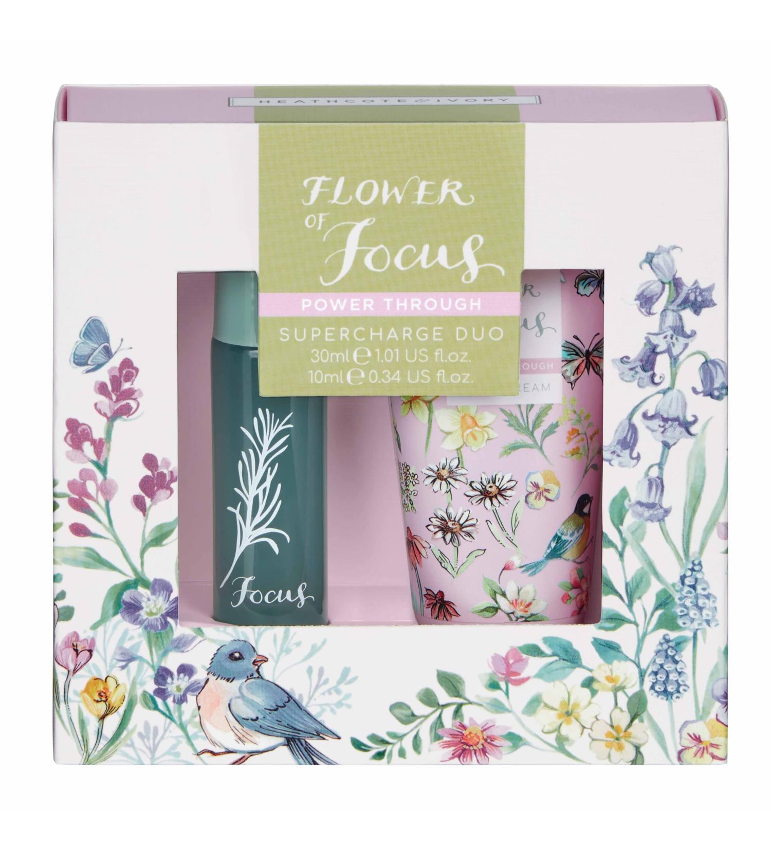 Heathcote & Ivory Flower of Focus Supercharge Duo | 30ml Hand Cream & 10ml Perfume Gel | Cruelty Free & Vegan Friendly | Travel Friendly Sizes Gifts - Buy Online on SooperMarket.com