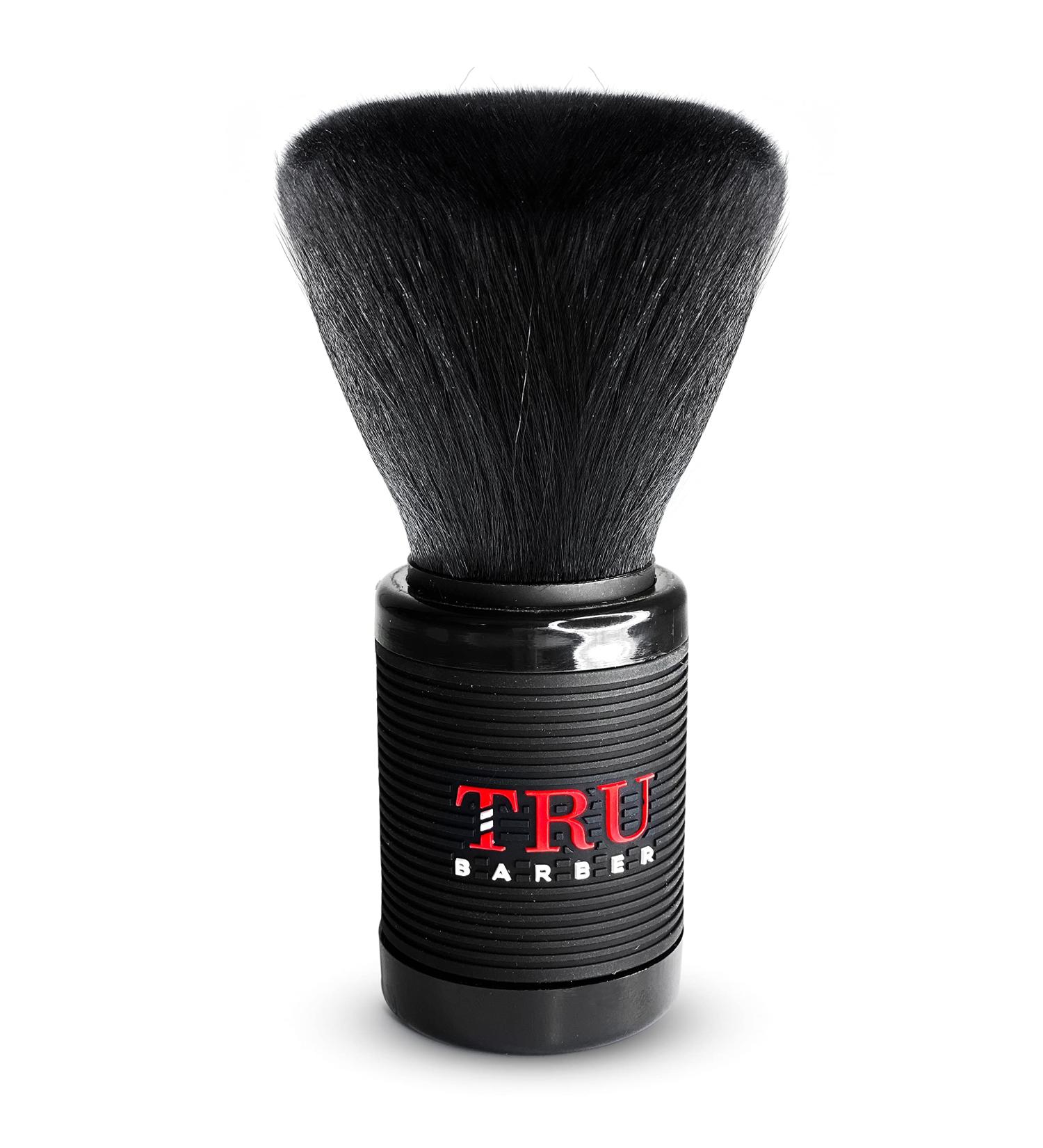 TRU BARBER Neck Duster  Soft Neck Duster Professional Hair Duster Brush for Barbers and Stylist  Soft Nylon Bristles (Black)
