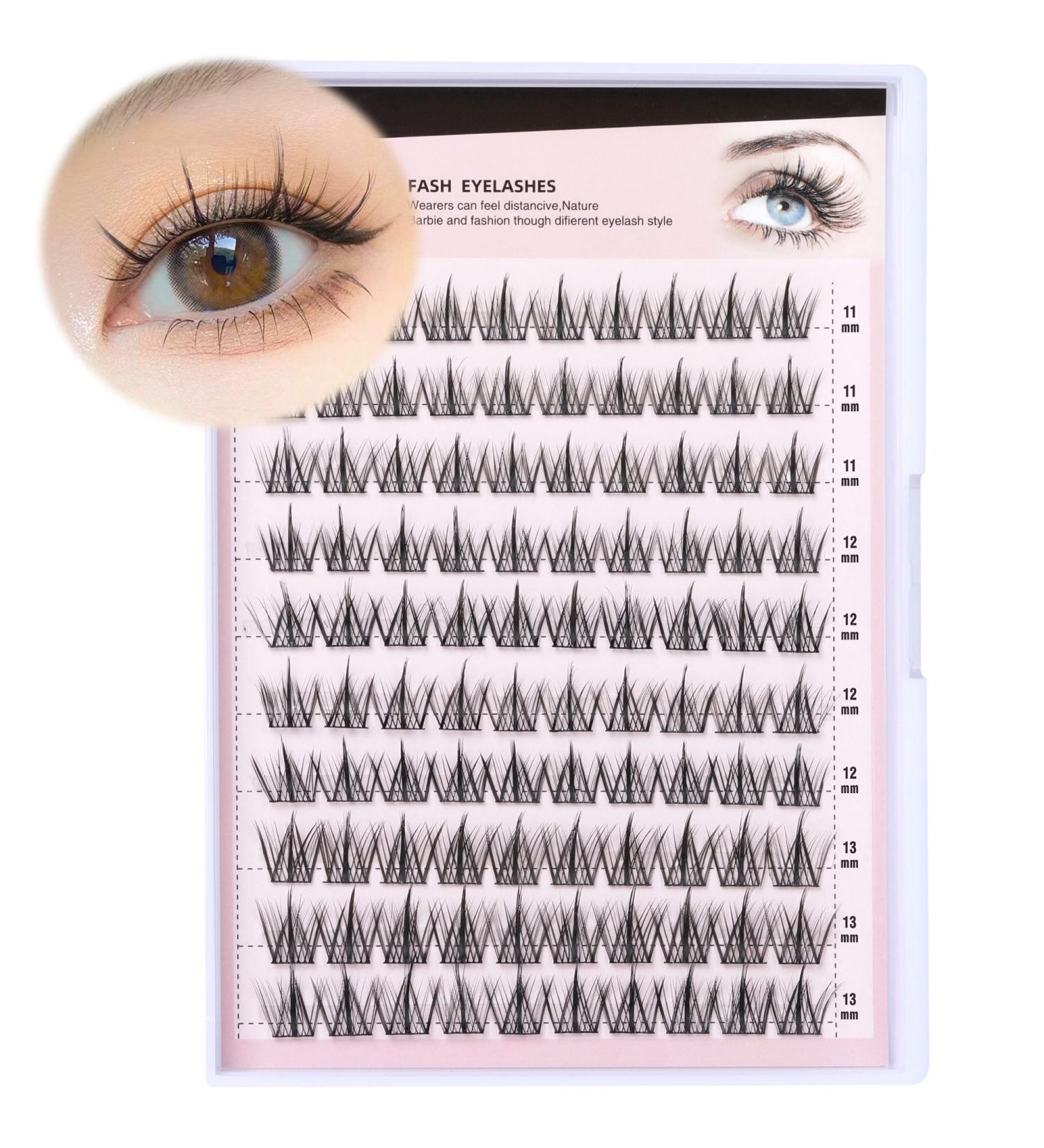 100pcs Cluster Lashes D Curl Individual Eyelashes DIY Lash Clusters Wispy Cluster Eyelash Extensions Manga Look Lahes Idividual Custer DIY Eyelashes Extensions by Goddvenus Natural Clusters-QC - Buy Online on SooperMarket.com
