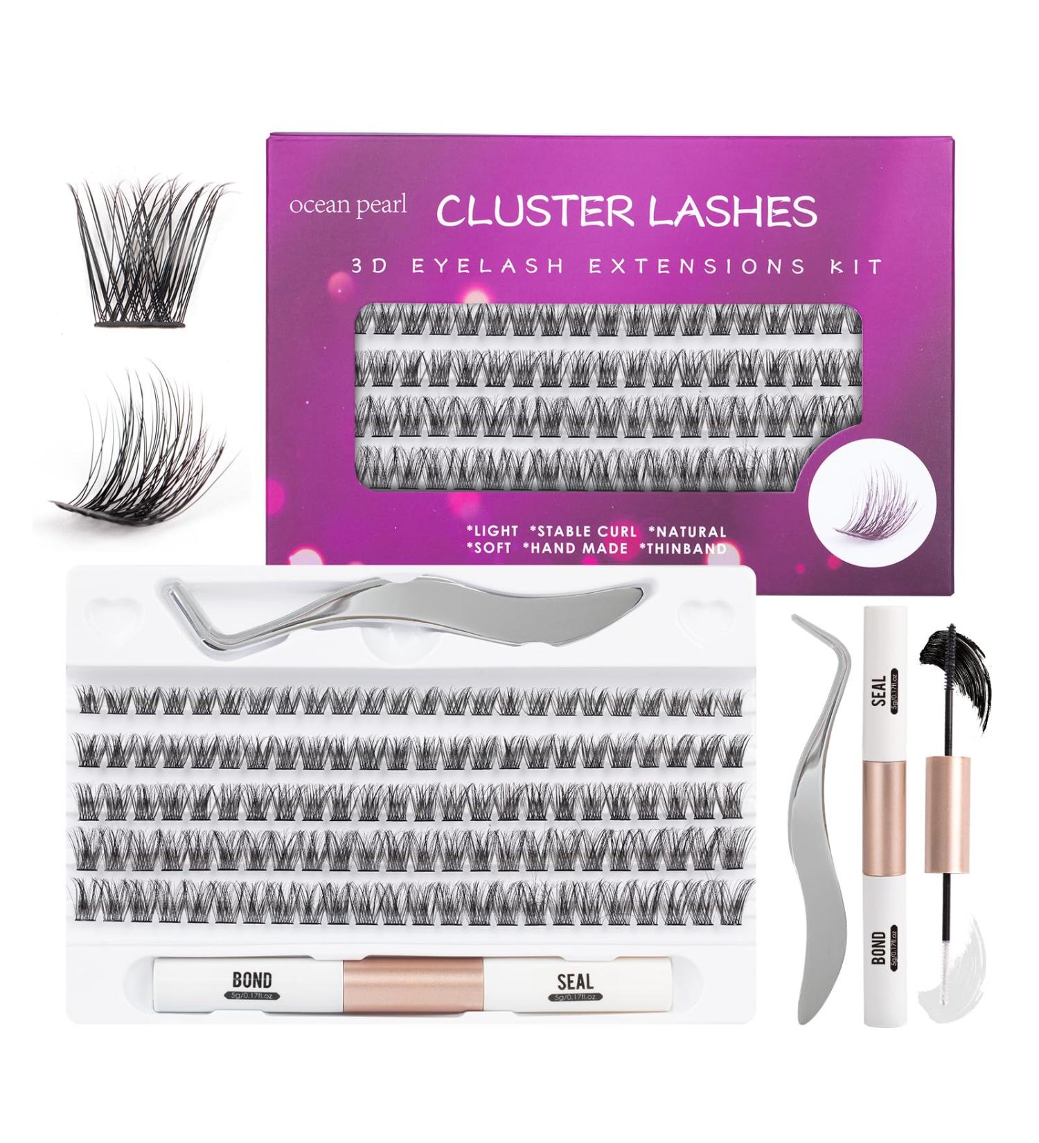 120 Cluster Lash Extension Kit with Tweezers and Lash Bond - 10-16mm C/D Curl | OP17 - Buy Online on SooperMarket.com