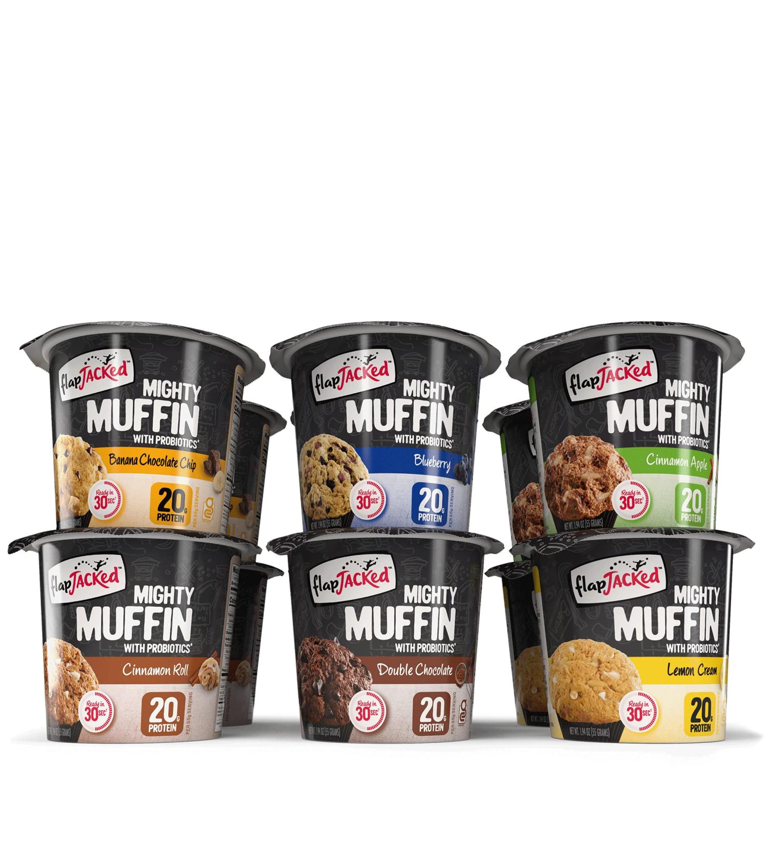 FlapJacked Mighty Muffins Power Breakfast Variety 12 Pack | 20g Protein + Probiotics - Buy Online - Buy Online on SooperMarket.com
