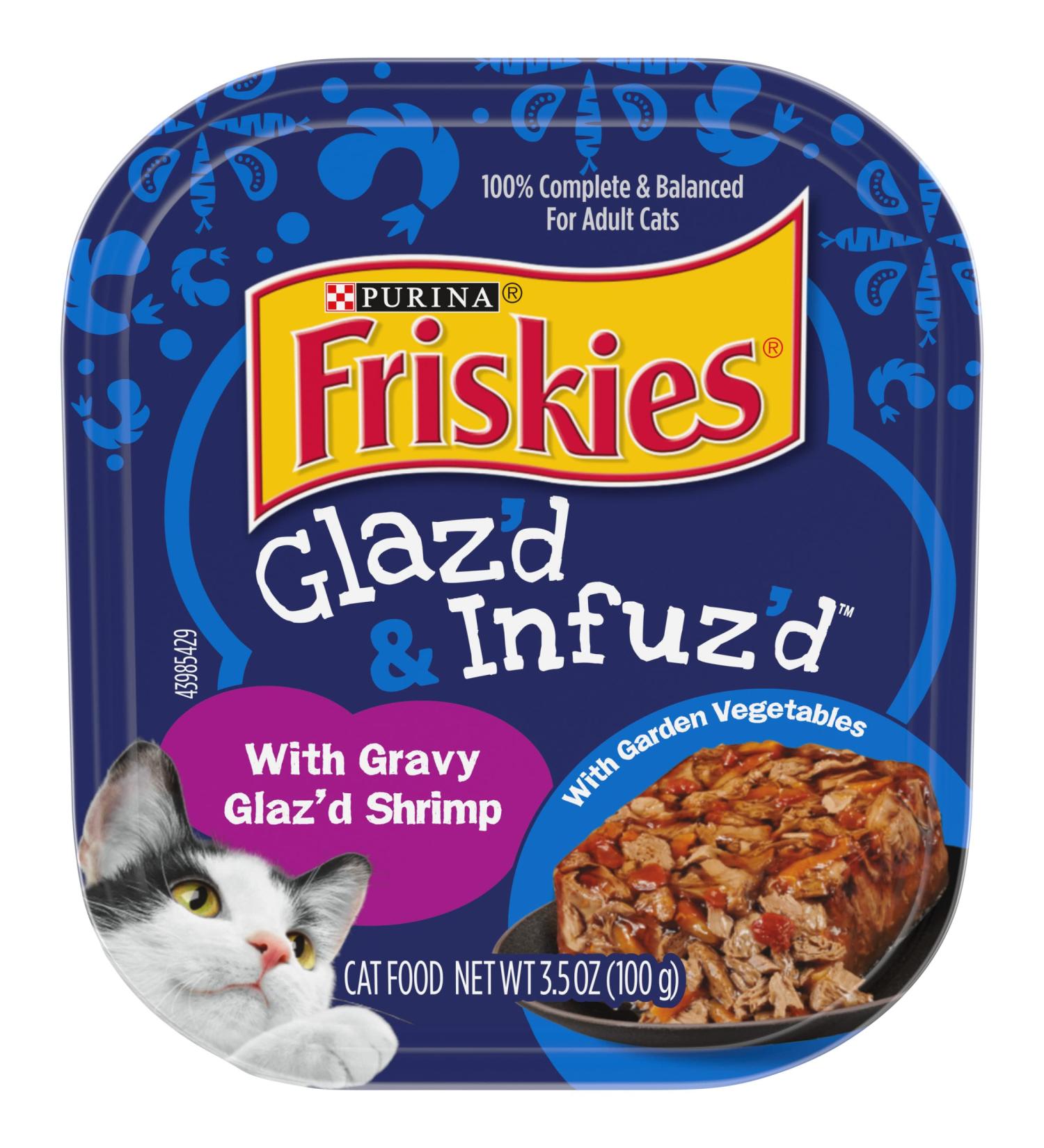 Friskies Purina Wet Cat Food - Glaz'd Shrimp 3.5oz - Pack of 12 - Buy Online on SooperMarket.com