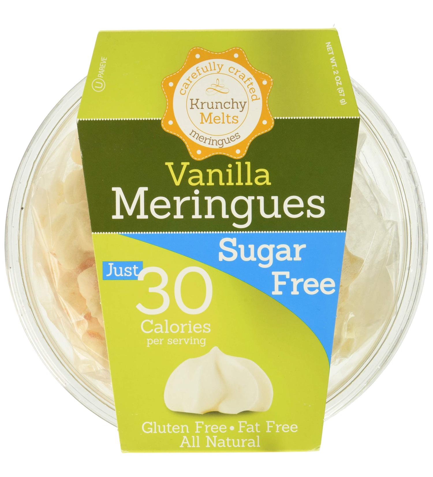 Krunchy Melts - Original Sugar Free Meringue Cookies - Vanilla Flavor - Meringues - Zero Net Carbs - Gluten Free - Nut Free - KETO Snack - 30 Calories Per Serving - Low Calorie Snack - Sweet Treats - Kosher Pareve - Box Of - Buy Online on SooperMarket.com