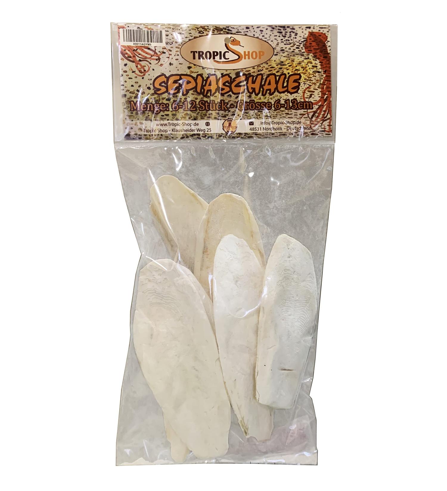 Premium Tropic Shop Sepia Shell Pack - 100% Pure Calcium Supply for Reptiles & Birds | 6-12 Pieces (100g) - Health-Promoting Minerals - Buy Online on SooperMarket.com