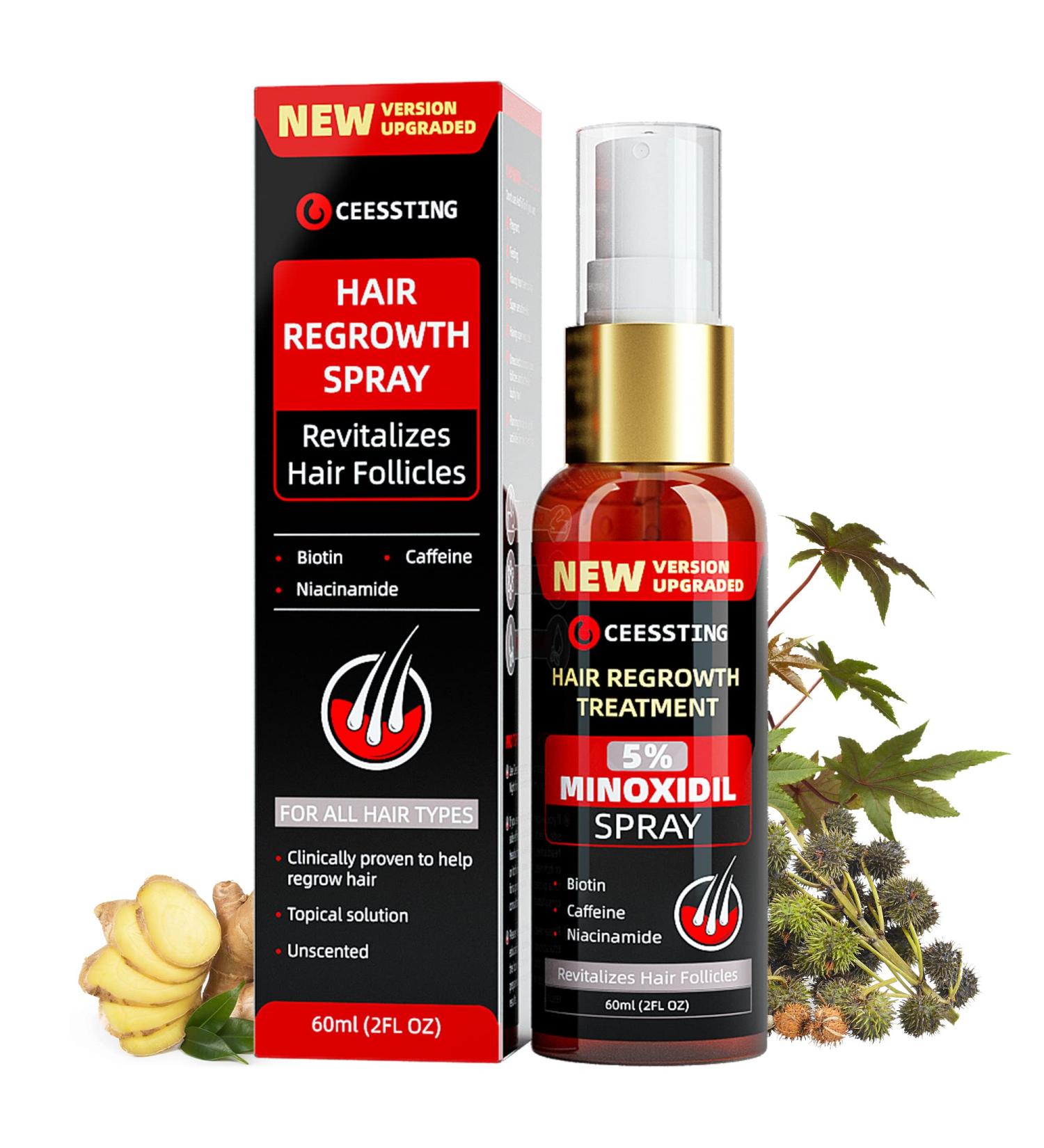 Ceessting Hair Growth Spray - Biotin, Caffeine & Niacinamide - 2oz Anti-Hair Loss & Regrowth Treatment for Men & Women - Buy Online on SooperMarket.com