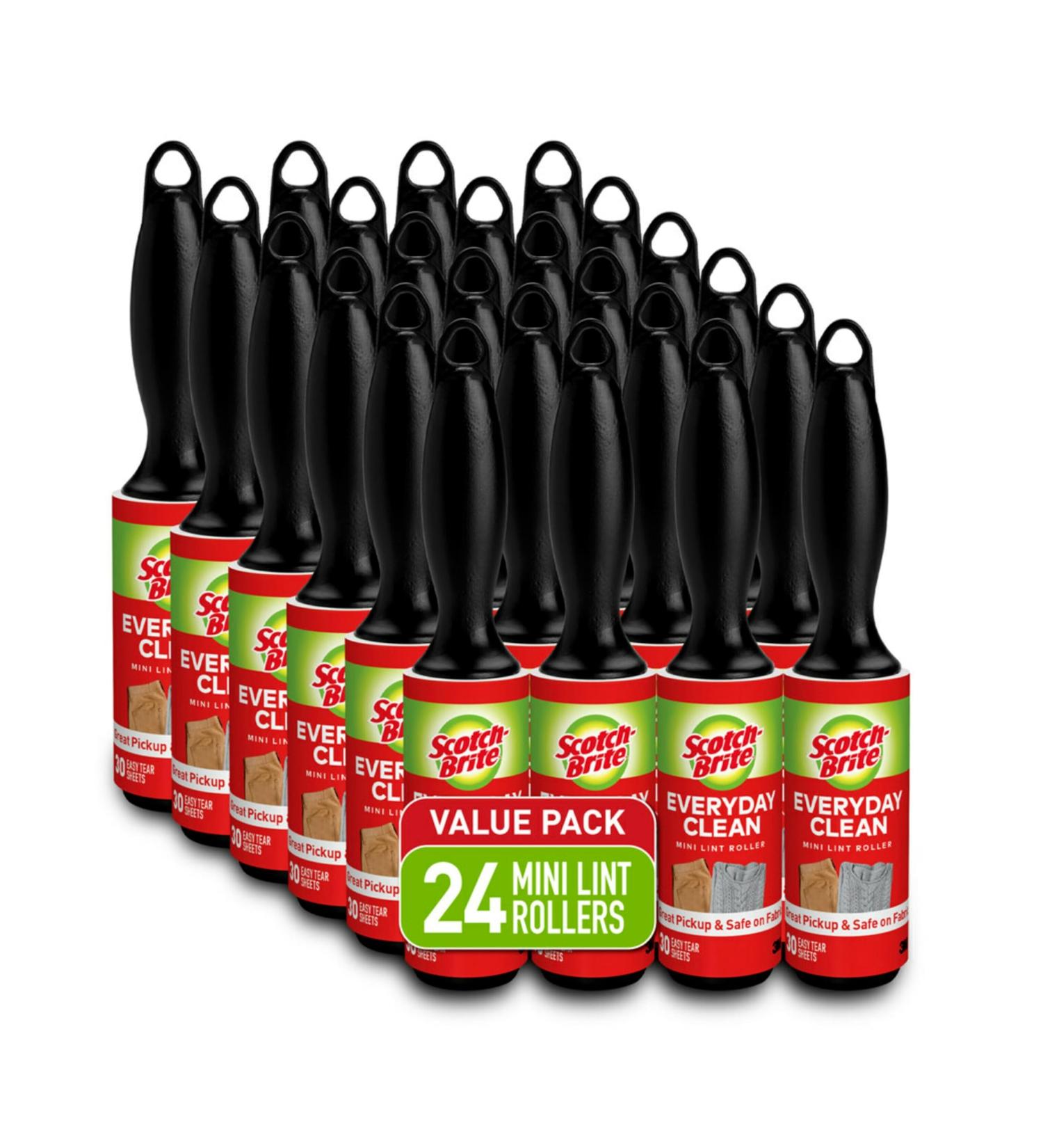 Scotch-Brite Mini Lint Roller - 24 Rollers 30 Sheets Each 720 Total - Perfect for Pet Hair & Dust - International Shipping Available - Buy Online on SooperMarket.com