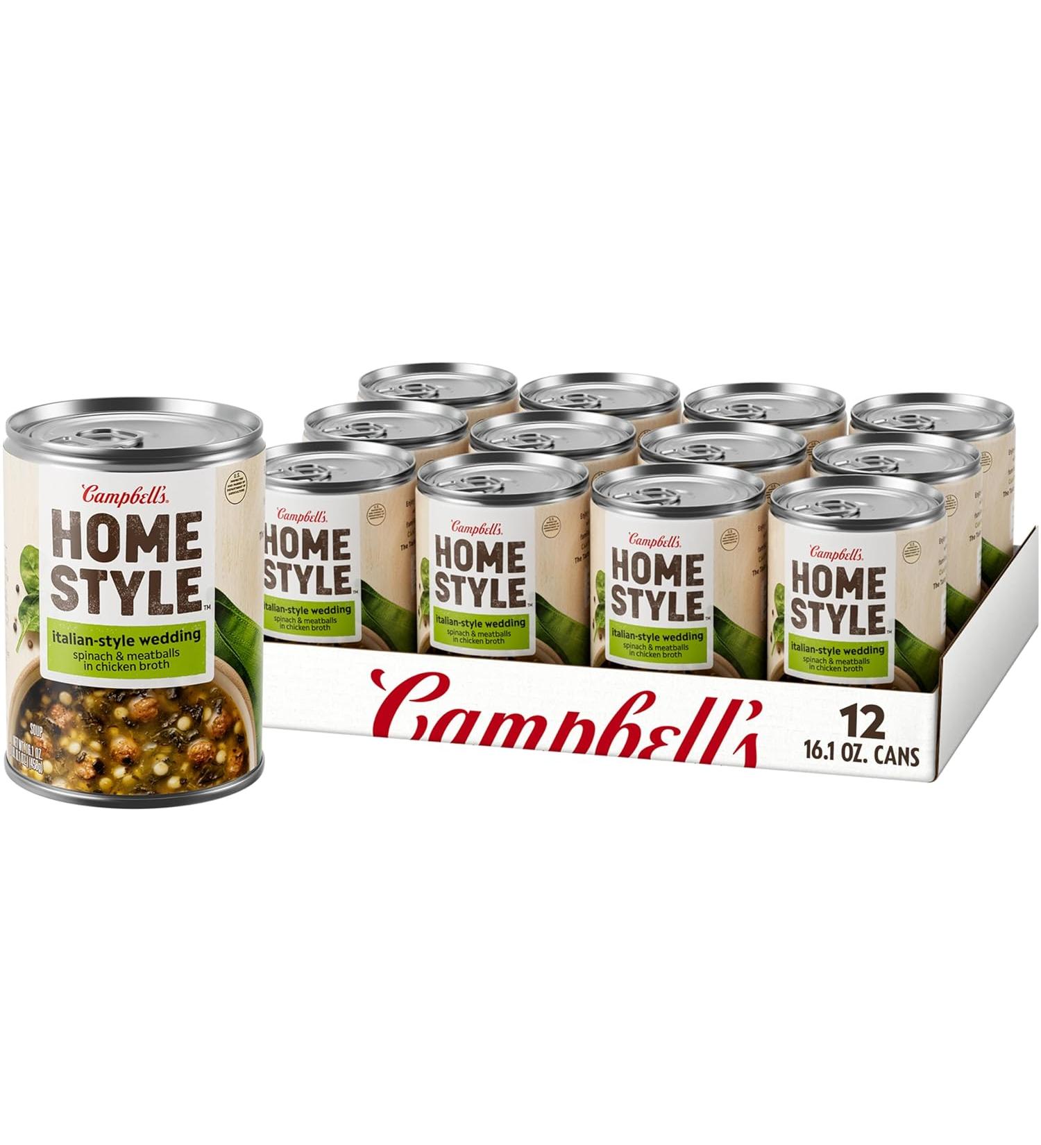 Campbells Homestyle Italian Wedding Soup 16 OZ Can Case of 12 - Buy Online on SooperMarket.com