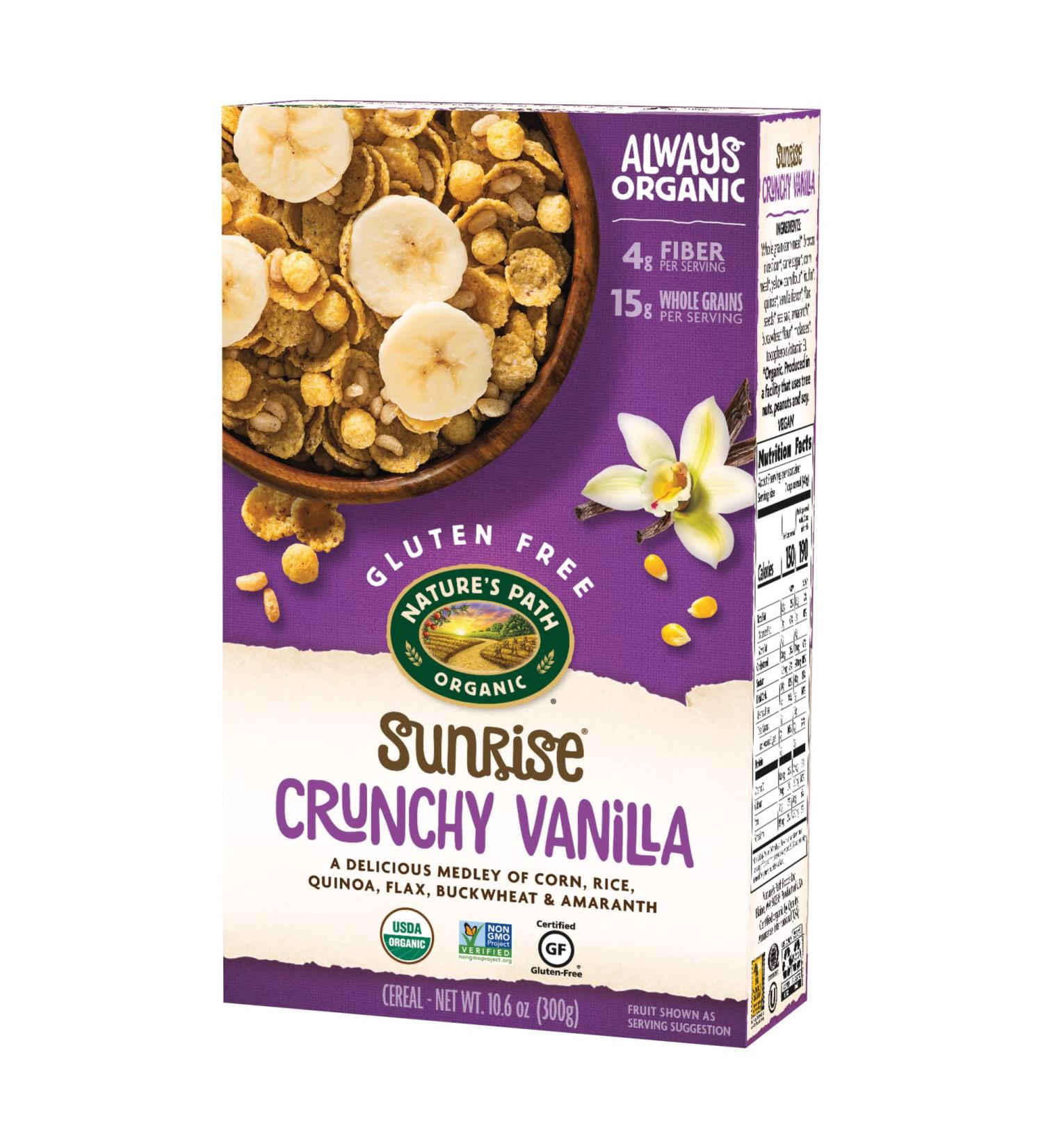 Nature's Path Organic Gluten Free Vanilla Cereal 10.6 oz (Pack of 4) | Non-GMO, 15g Whole Grains, 4g Fiber - Buy Online on SooperMarket.com