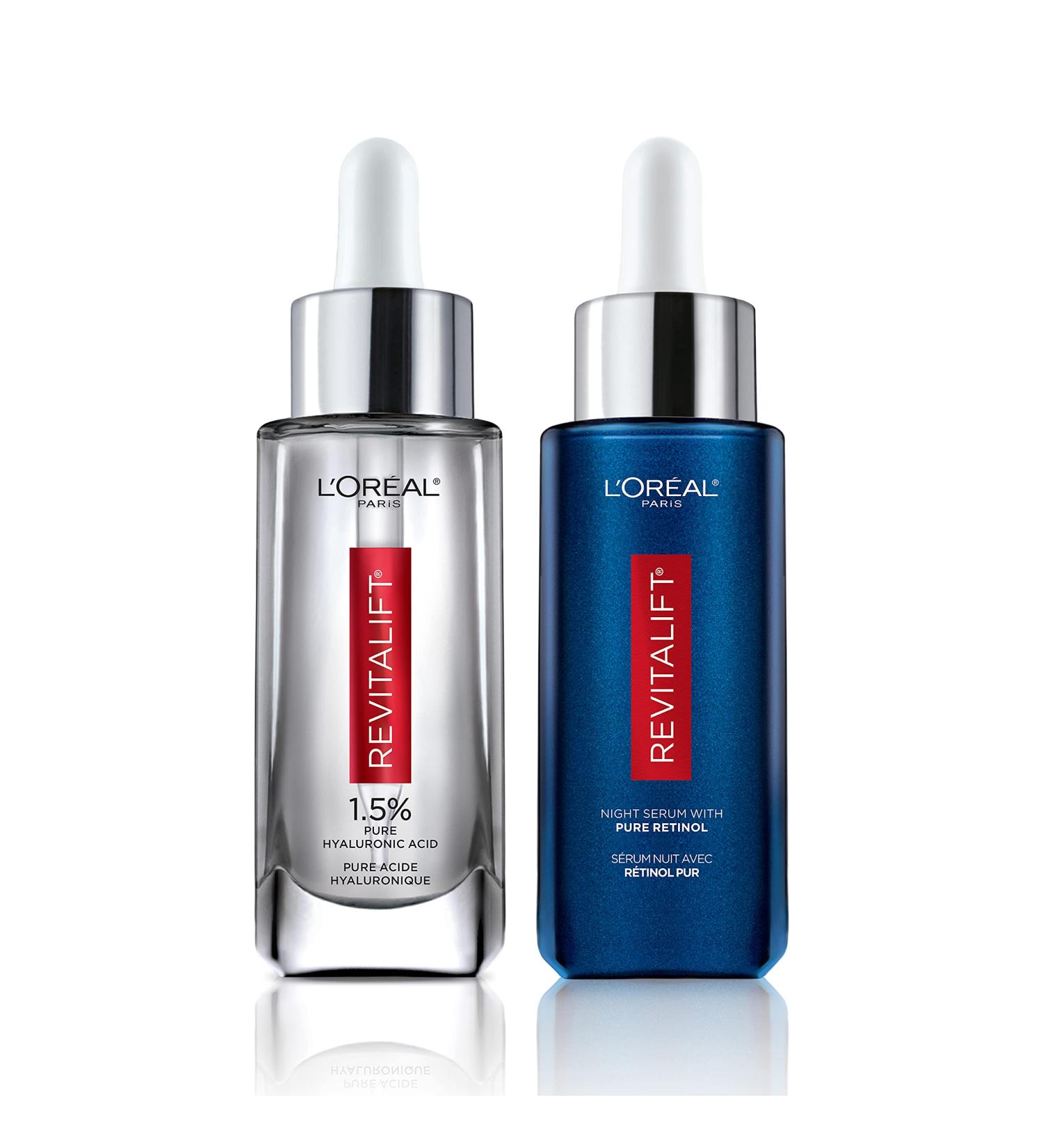 L'Oreal Paris Hyaluronic Acid, Vitamin C & Retinol Serum - Anti-Aging Day Night Care - Buy Online on SooperMarket.com