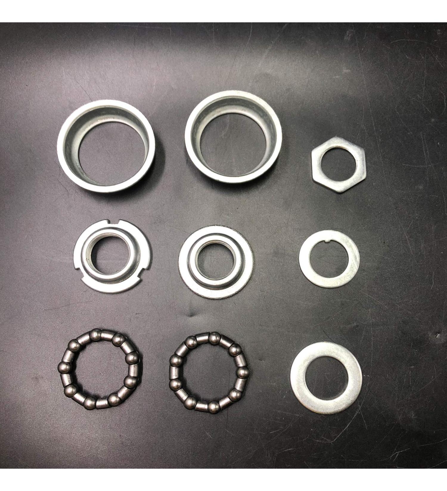 2 Cup Bottom Bracket Set - One-Piece Design with Bearings - Silver Finish - Buy Online on SooperMarket.com