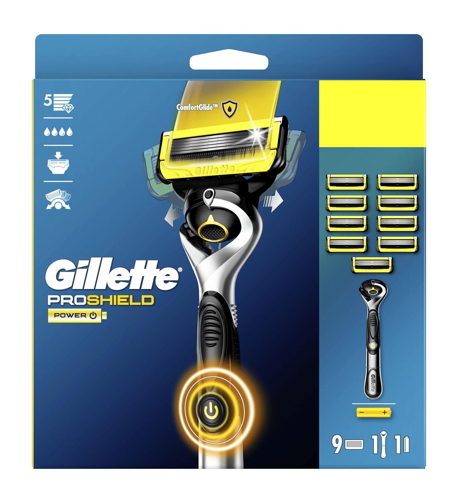 Gillette ProShield Power Men's Razor with Precision Trimmer + 9 Blade Refills - Buy Online on SooperMarket.com