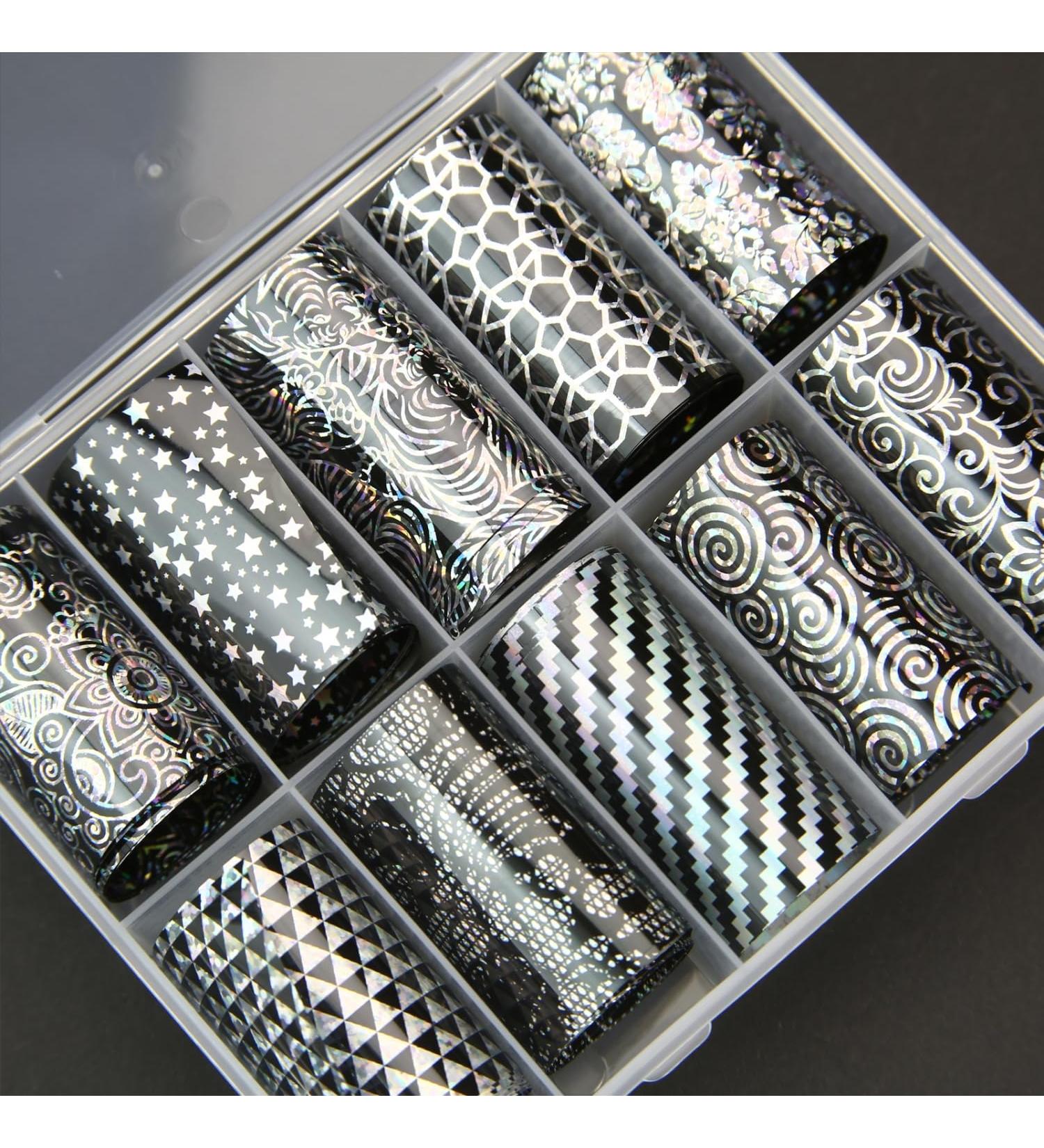 Transfer foil set in a practical box - holo mix 09 Holo Mix