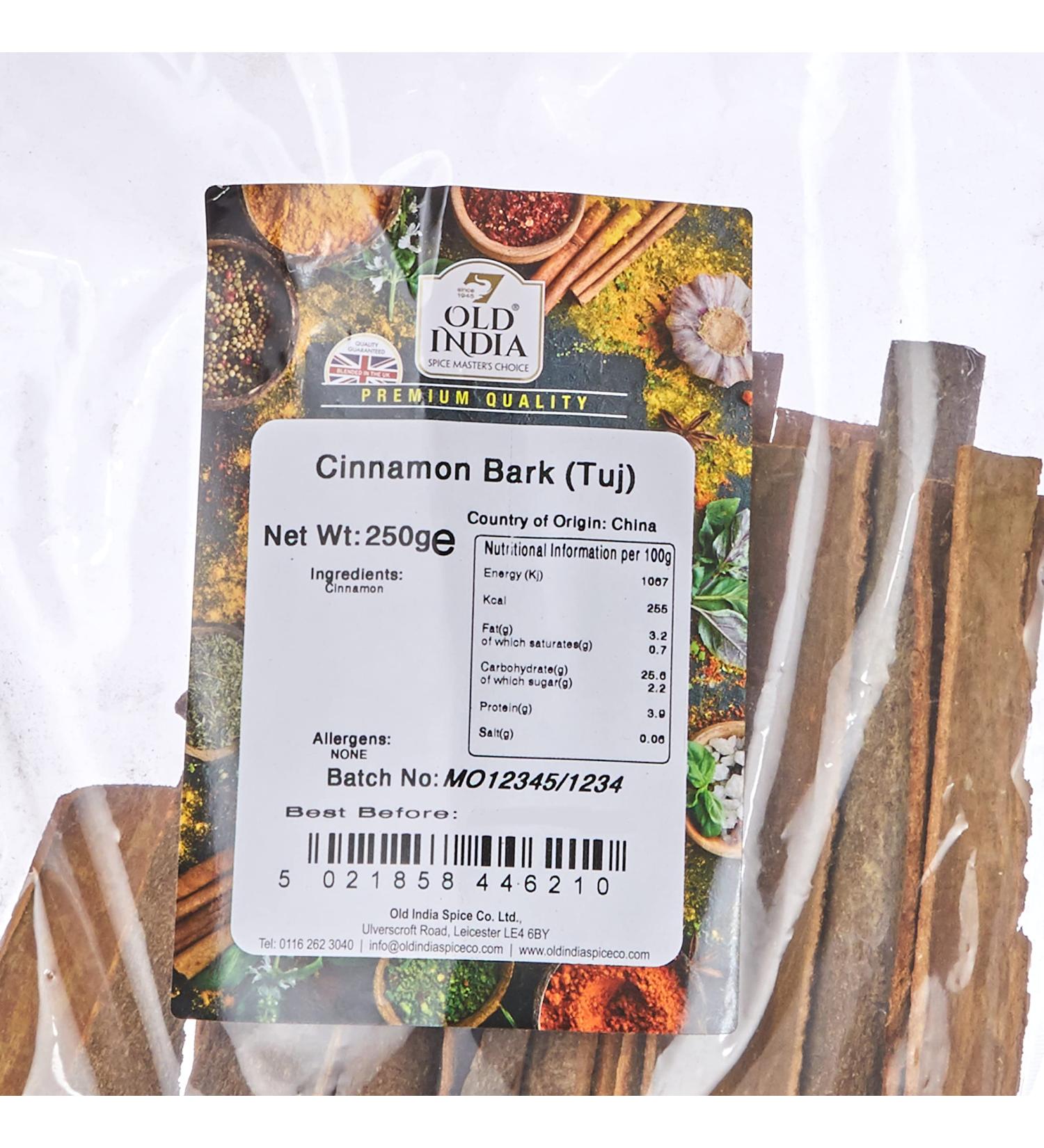 Old India Cinnamon Bark (Tuj) 250g - Premium Quality Spice for Culinary Delights - Buy Online on SooperMarket.com