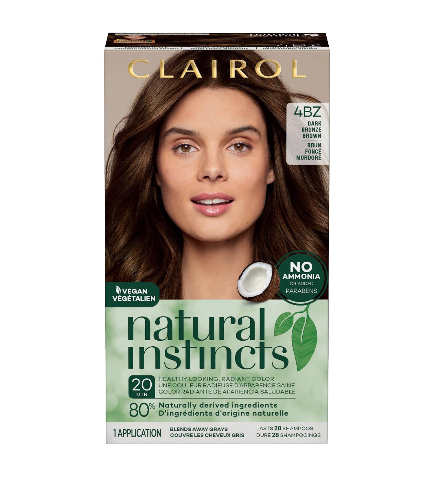 Clairol Natural Instincts Demi-Permanent Hair Dye 4BZ Dark Bronze Brown 5.85 Fl Oz - Pack of 1 - Buy Online on SooperMarket.com