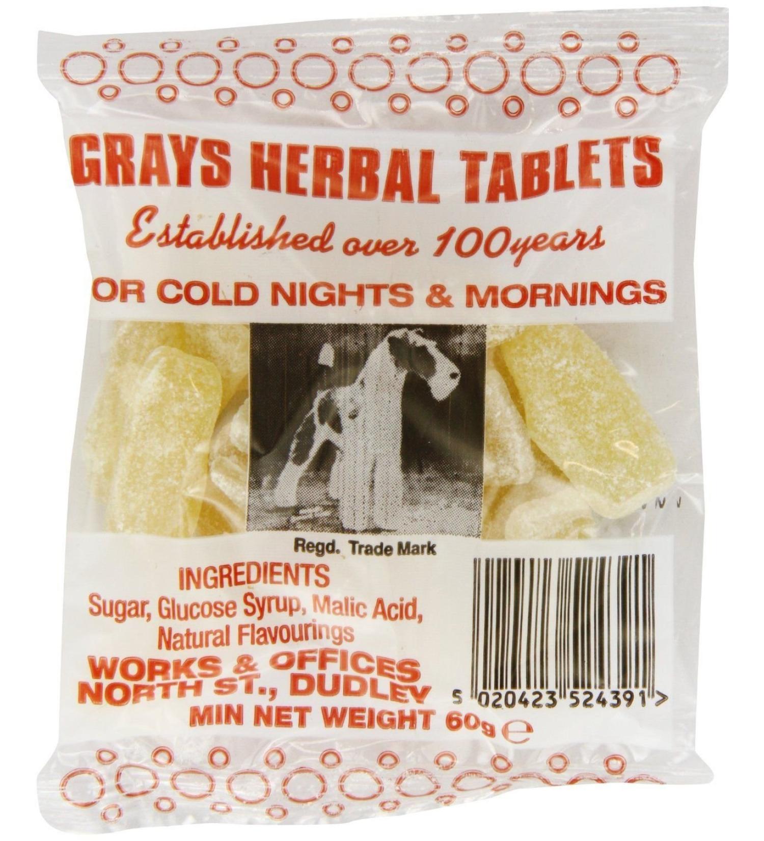 Grays Herbal Tablets - Each 60g Bags (3 x 60g Bags)
