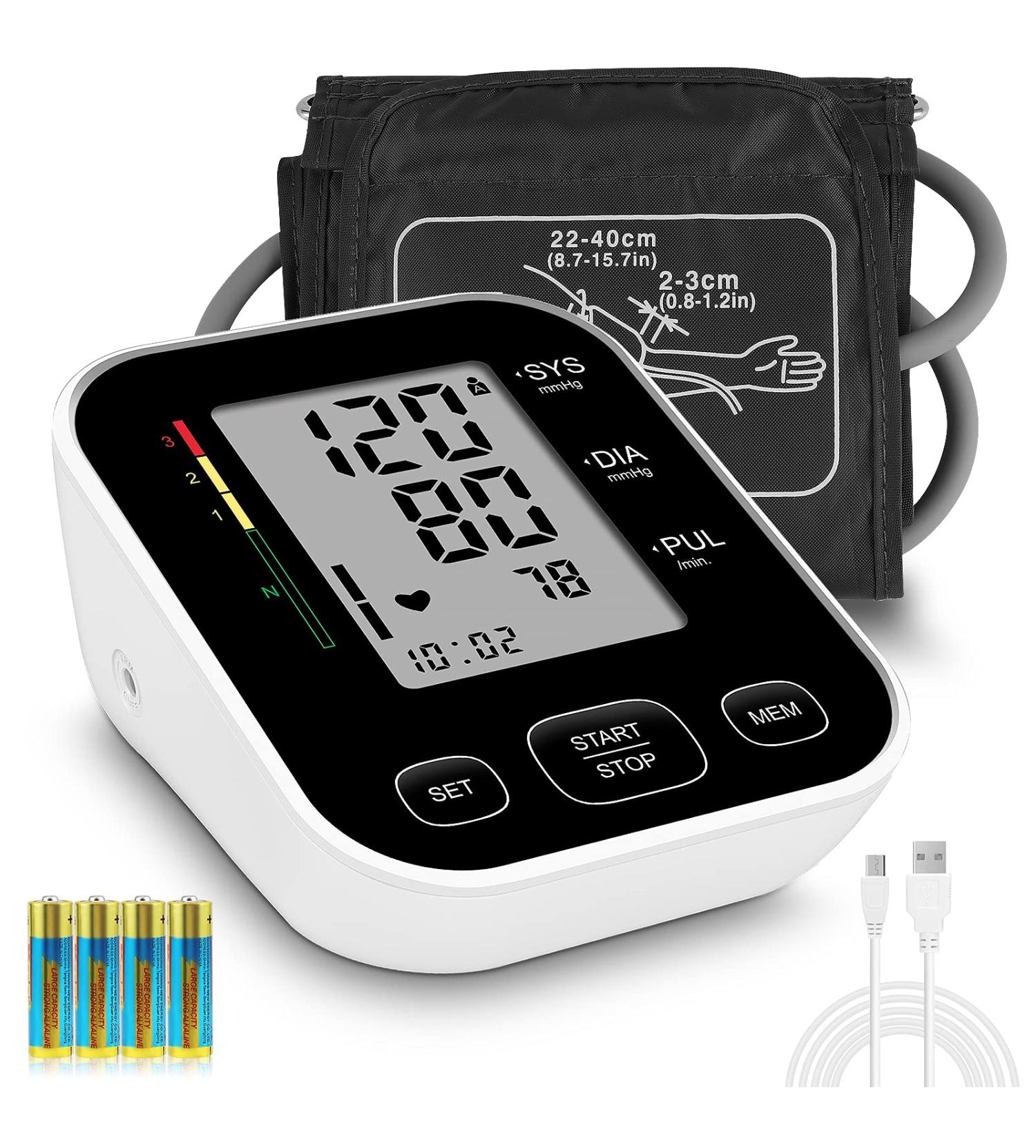 CARMAS Blood Pressure Monitor Upper Arm with Large Cuff - Large LCD Display, Automatic Machine, 240 Memory Sets (Black) - Buy Online on SooperMarket.com