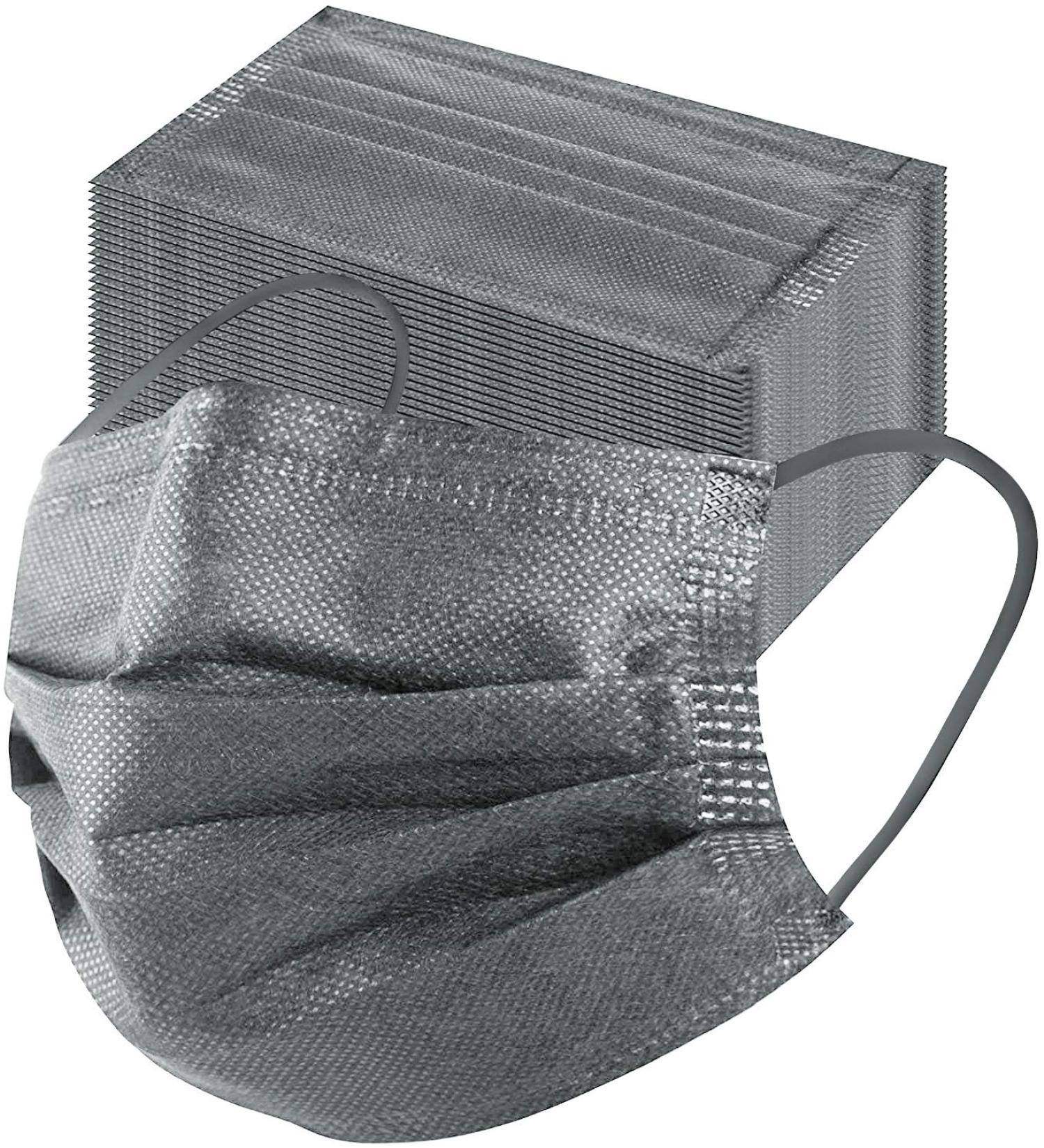 MSAAEX Grey Disposable Face Mask 4-Ply Protection Masks Prevent Dust Breathable Non-Woven Mouth Cover - 50 Pack Gray - Buy Online on SooperMarket.com