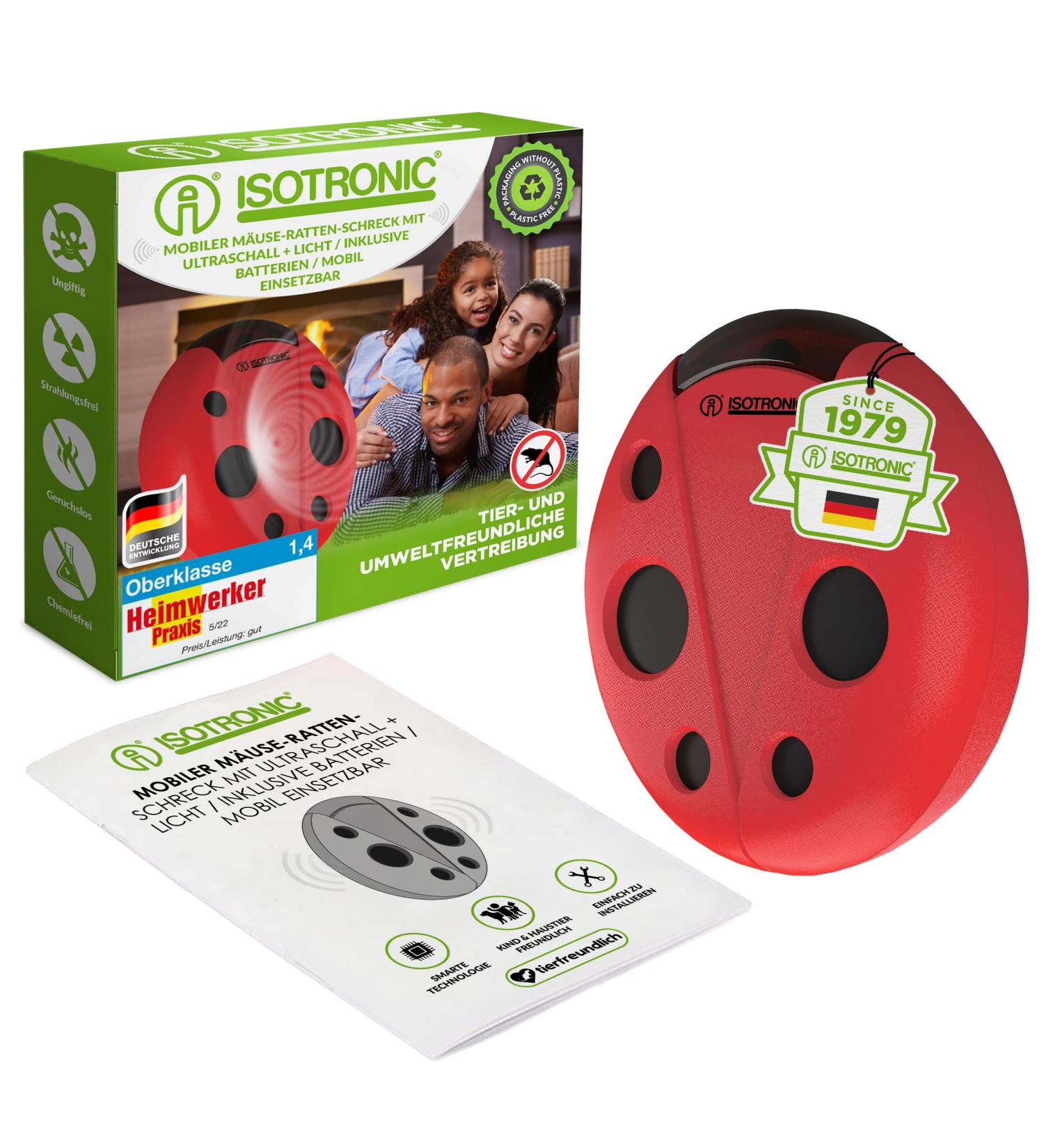 Buy ISOTRONIC Ultrasound Mouse Distributors Safe Battery-Operated Solution for Mice & Rats in Garden House Basement Attics Garages 30 m Coverage - Buy Online on SooperMarket.com