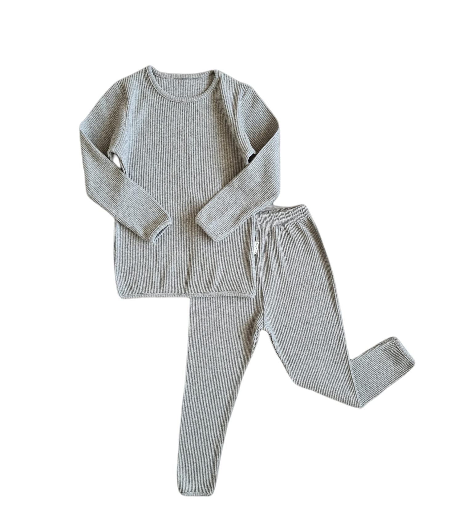 DreamBuy Ribbed Pyjama 20 Colours, Unisex Boys/Girls Tracksuit/Loungewear, 7-8 Years, Dove Grey | Baby, Women, Men Clothes - Buy Online on SooperMarket.com