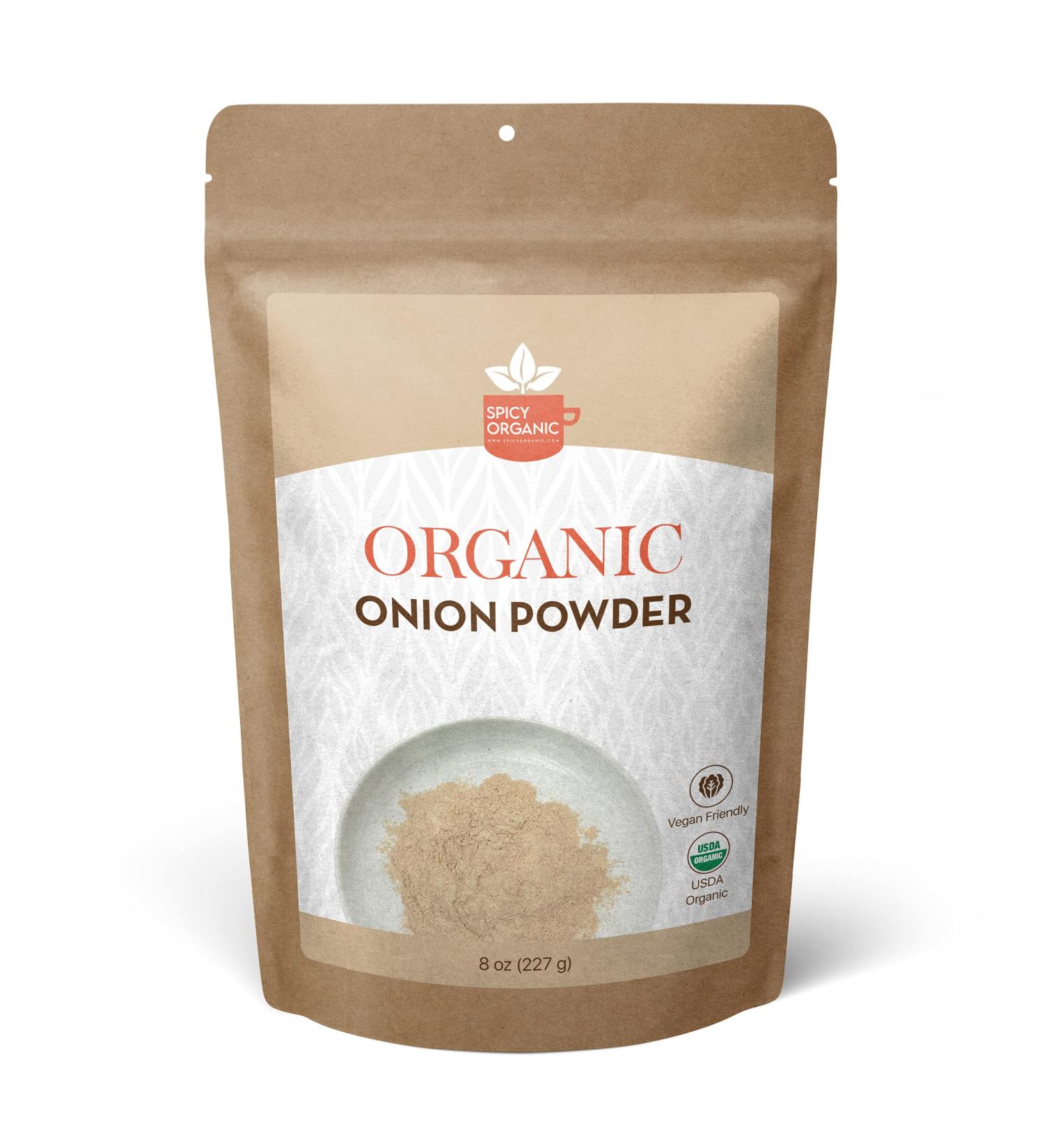 Organic White Onion Powder - USDA Certified Non-GMO Seasoning - 8 OZ - Buy Online on SooperMarket.com