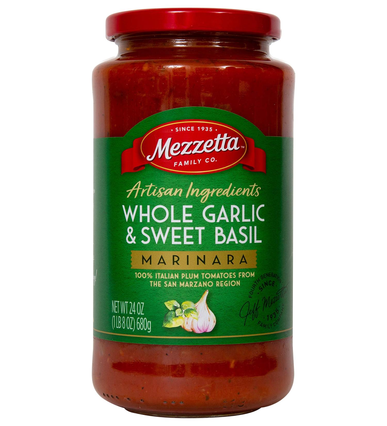 Mezzetta Artisan Ingredients Whole Garlic & Sweet Basil Marinara, 24 Oz
