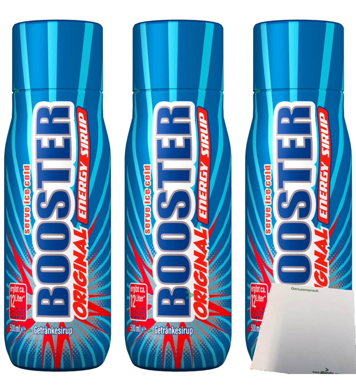 Buy Booster Original Energy Syrup for Soda - Pack of 3 (3x0.5L Bottles) | International Shipping Available - Buy Online on SooperMarket.com