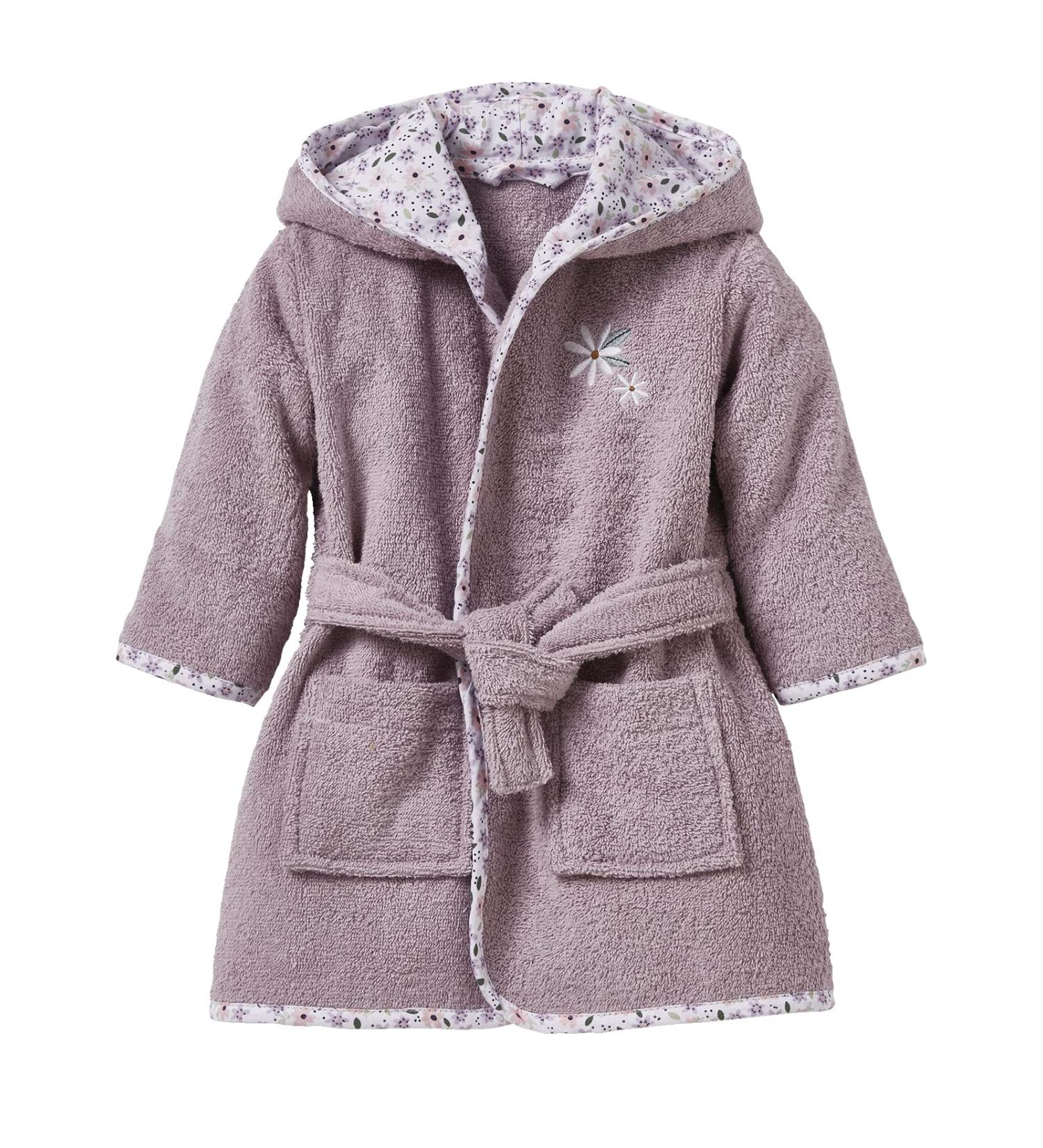 Vertbaudet Girls Baby Bathrobe 'Flower Magic' Oeko-Tex 86 Violet - Soft Stylish & Eco-Friendly | International Shipping Available - Buy Online on SooperMarket.com