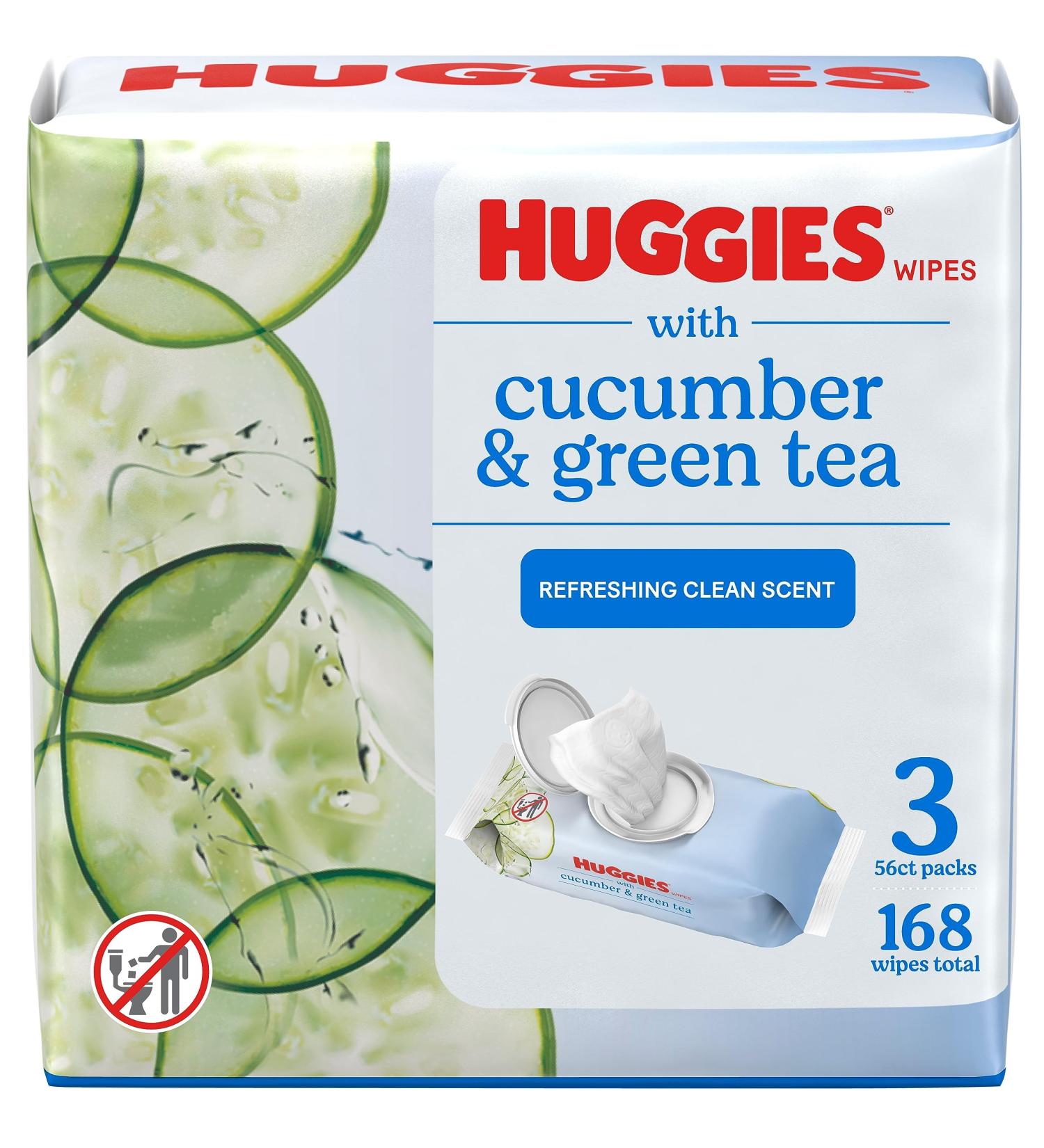 HUGGIES Refreshing Clean Scented Baby Wipes Hypoallergenic 3 Disposable Flip-top Packs (168 Total Wipes) Scented 3 count (Pack of 1) - Buy Online on SooperMarket.com