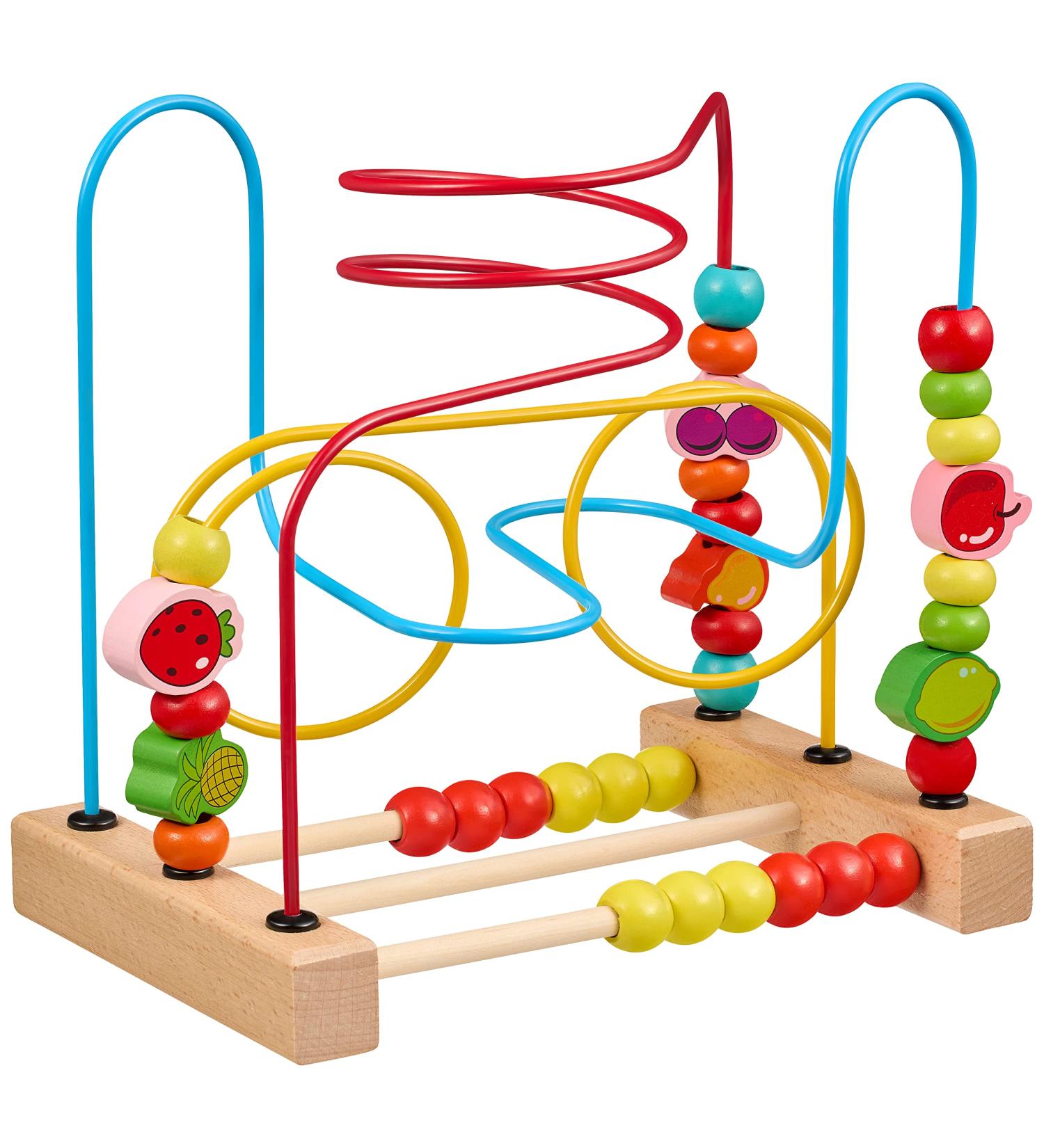 Buy Balinco MOTOR SKILLS LOOP - Wooden Toy Bead Labyrinth with Fruit Elements & Bead Slider | Ideal Baby Toy for 6 Months+ - Buy Online on SooperMarket.com