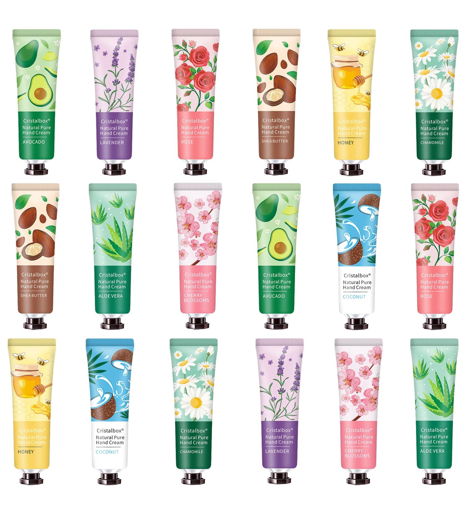 18 Pack Hand Cream Gift Set with Shea Butter - Mini Travel Size Lotion for Dry Cracked Hands - Moisturizing Lotion Gift for Women - Perfect Bulk Gift for Wife, Girlfriend, Mother - 30g - Buy Online on SooperMarket.com