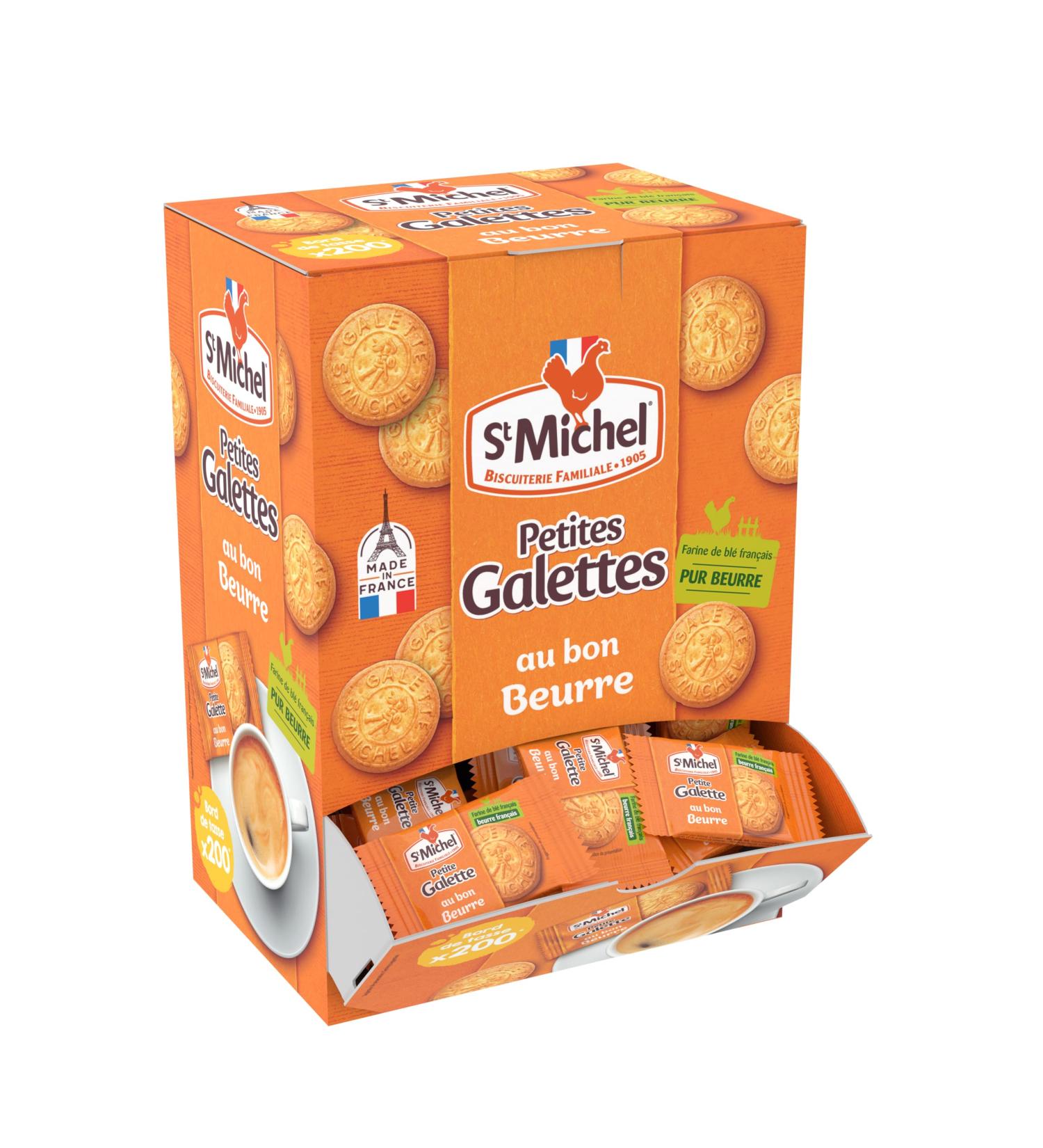 St-Michel - Small Pure-Butter French Galettes - Coffee Side Individually Wrapped - Petites Galettes tout au beurre - 200 Pieces Dispenser - 700g - Buy Online on SooperMarket.com