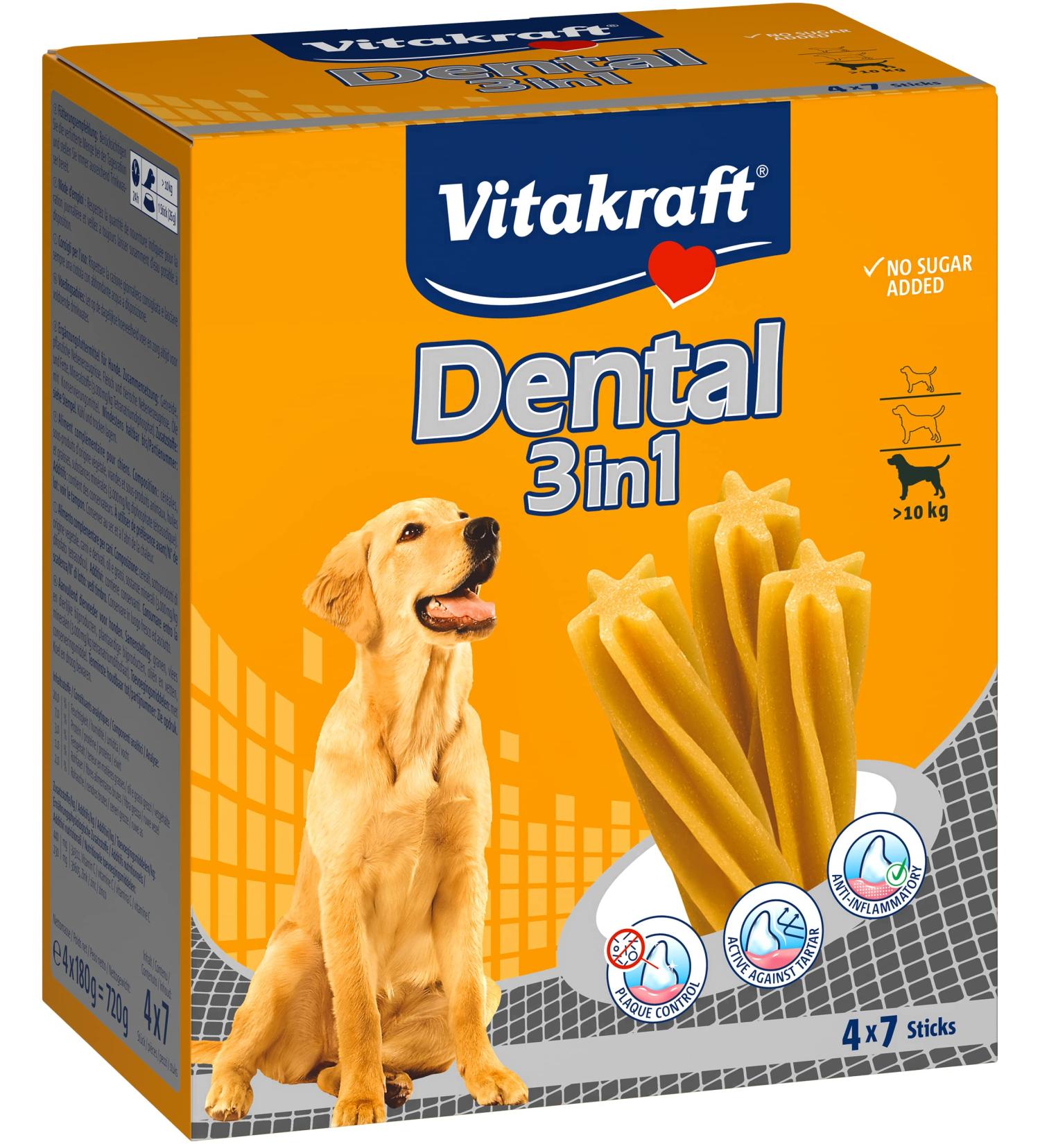 Vitakraft Dog Dental Care Snack Multipack 3in1 for Medium Dogs - 720g | Best Dental Treats for Oral Health - Buy Online on SooperMarket.com
