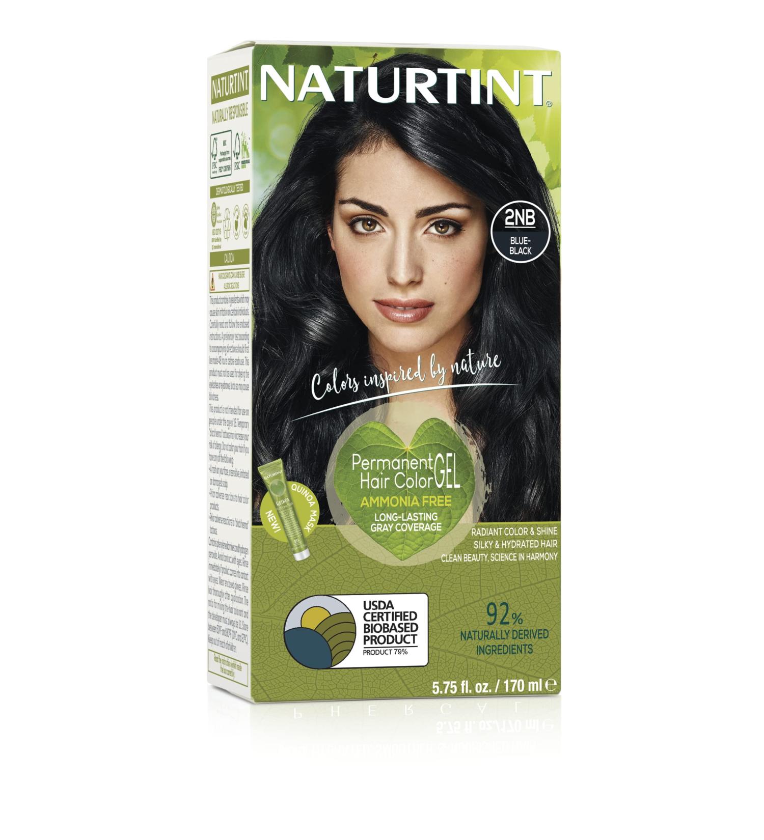 Naturtint 2NB Blue Black Permanent Hair Color - Ammonia Free, Vegan, Cruelty Free, Up to 100% Gray Coverage, Long Lasting Results - Buy Online on SooperMarket.com
