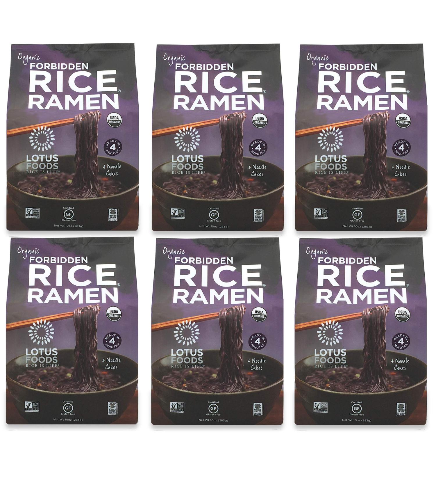 Lotus Foods Organic Forbidden Rice Ramen Noodles - 10oz (Pack of 6) | Gourmet Gluten-Free Option - Buy Online on SooperMarket.com