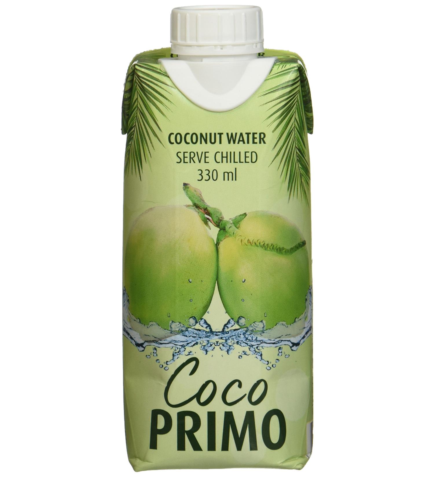 Coco Primo Coconut Water - Pure Refreshing Vegan Sports Drink | Low-Calorie Exotic Thirst Quencher (330 ml) - Buy Online on SooperMarket.com
