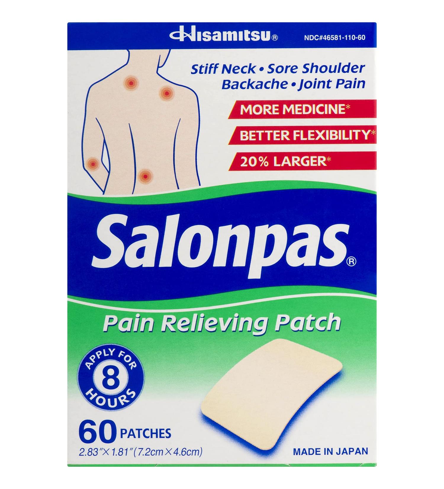 Salonpas Pain Relieving Patches 60 Count - New Edition | Fast Relief for Aches and Pains - Buy Online on SooperMarket.com