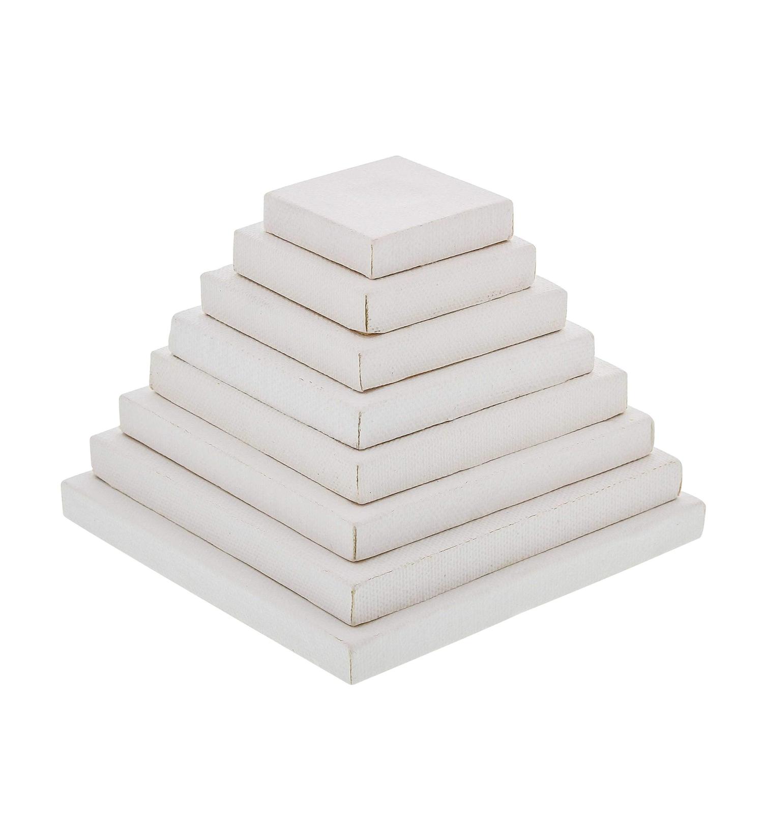U.S. Art Supply Mini Stretched Canvas Set - Square Assortment (8 Canvases in Various Sizes) 10-Ounce Primed for Painting - Buy Online on SooperMarket.com