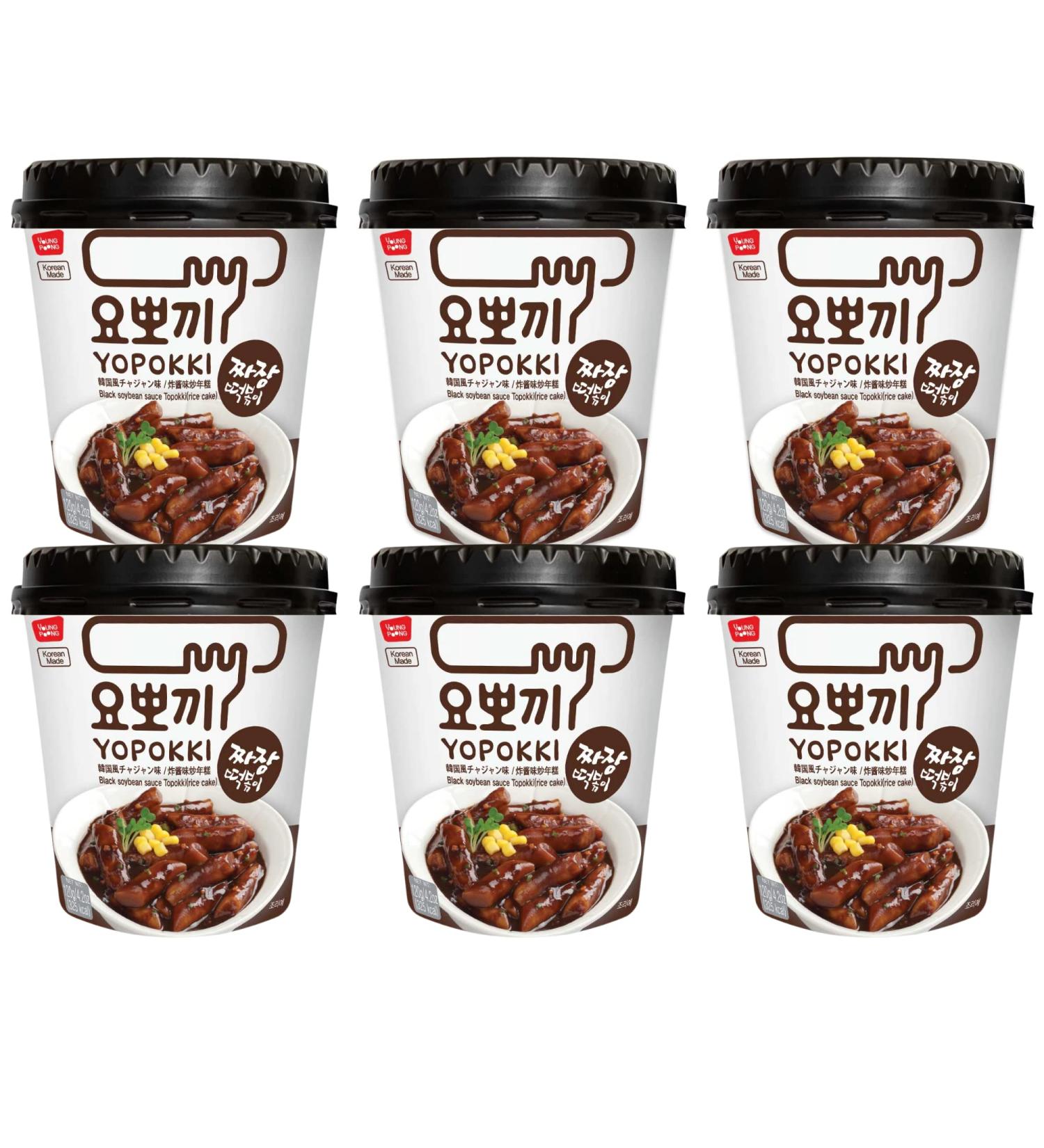 Young Poong Black Bean Sauce Topokki Tteokbokki Instant Korean Rice Cake Cup Flavoured (Jjajang)120g (Pack of 6) Korean Snacks - Buy Online on SooperMarket.com