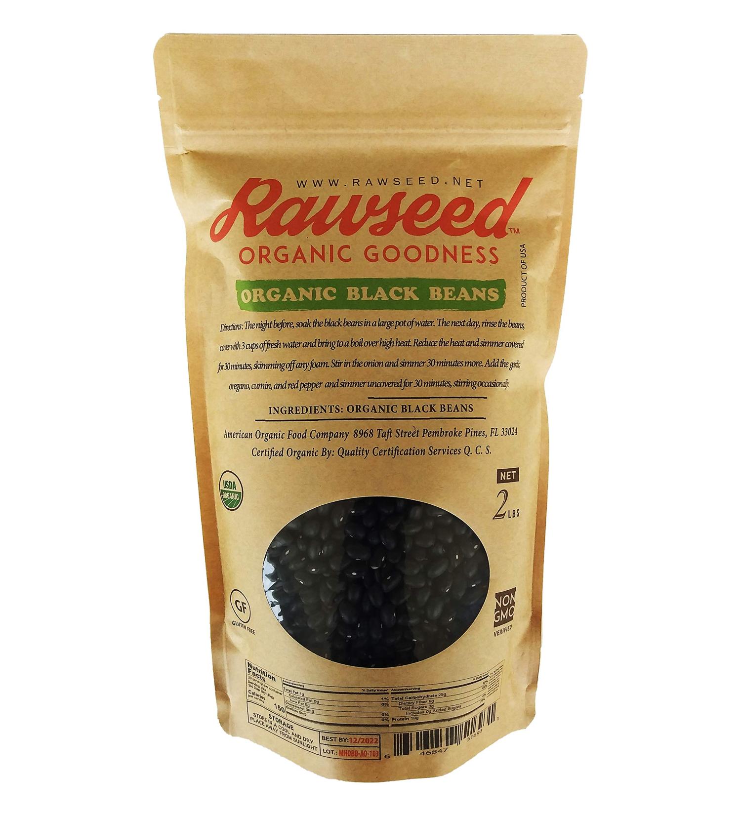 Rawseed Organic Black Beans (2lbs) - USA Harvested & Packed, 1 Count - Buy Online on SooperMarket.com