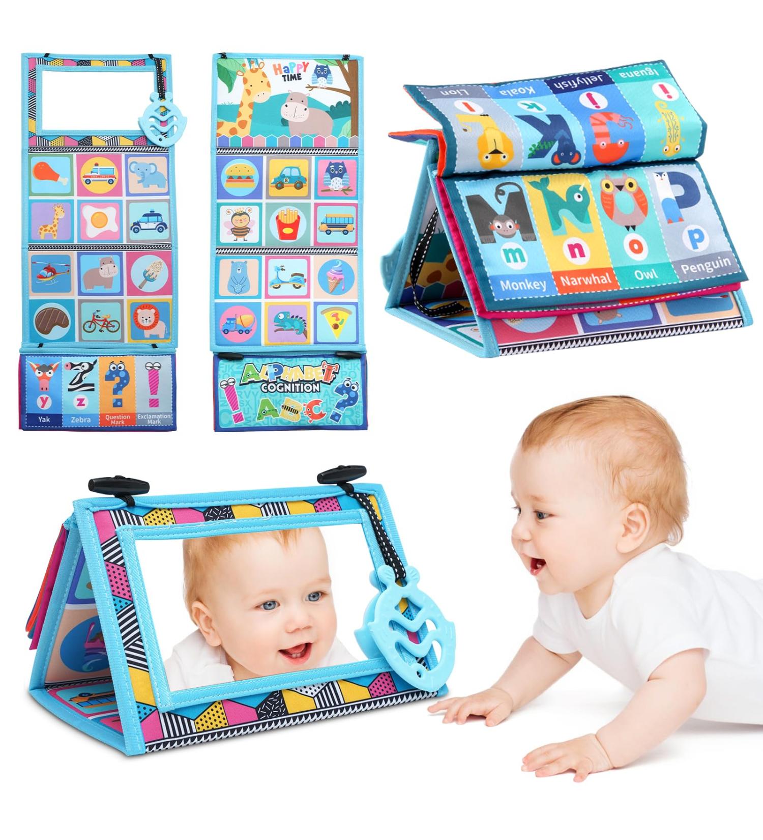 Dcsioike Baby Toys for 0-9 Months | Montessori Fabric Books with Mirror | Foldable Hanging Gifts for Newborn Girls - Buy Online on SooperMarket.com