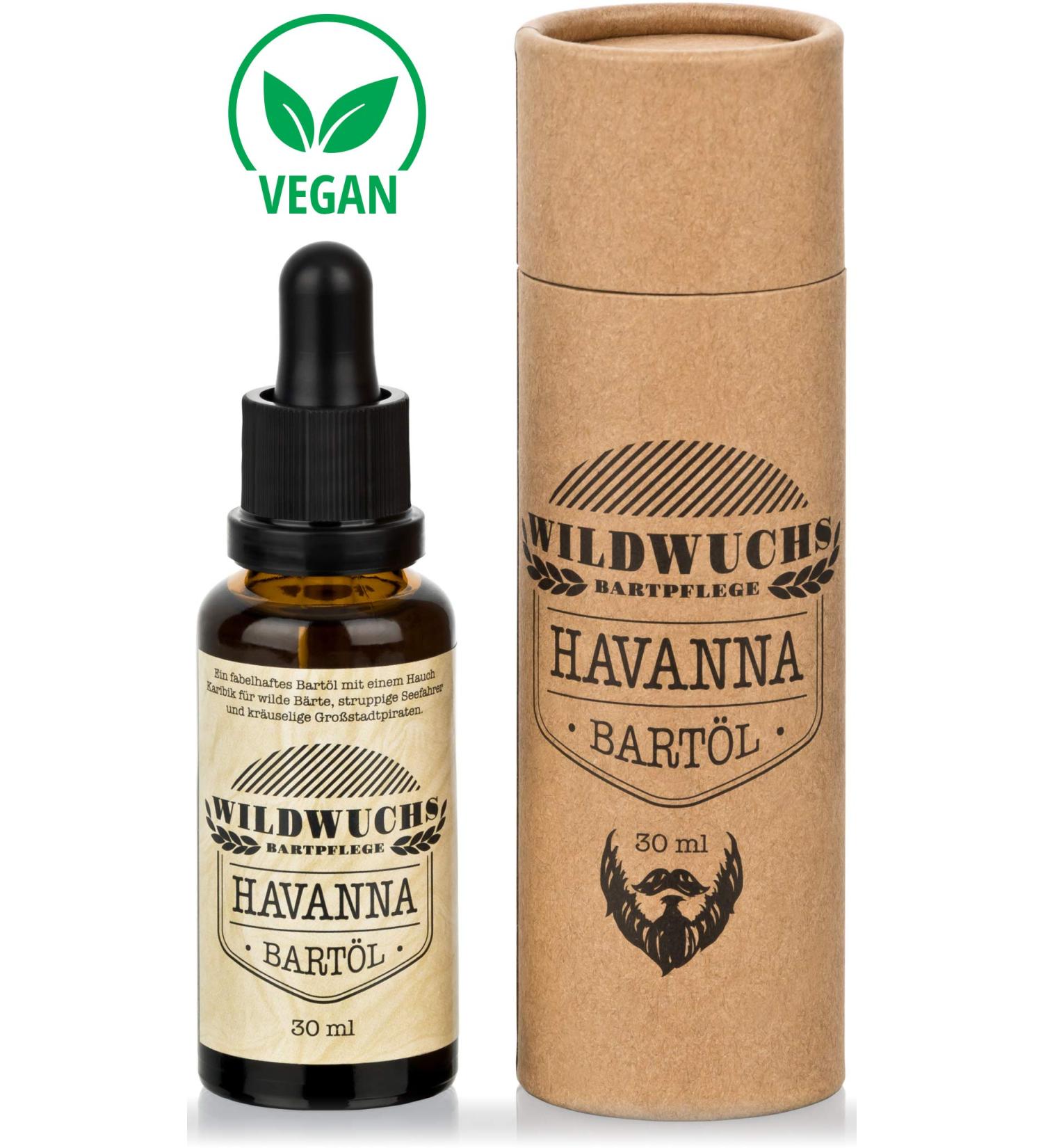 Buy Bart l Havana - Natural Vegan Beard Oil for Softness & Healthy Growth | Wildwuchen Bartpflege (30ml) - Buy Online on SooperMarket.com