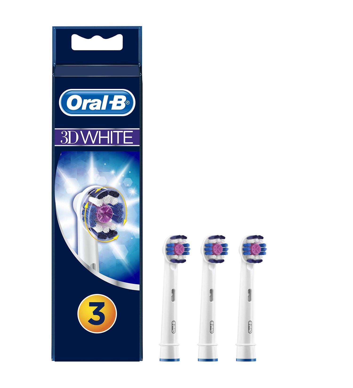 Oral-B Braun 3D White Electric Toothbrush Replacement Head - Pack of 3 Refill Brushes - Buy Online on SooperMarket.com