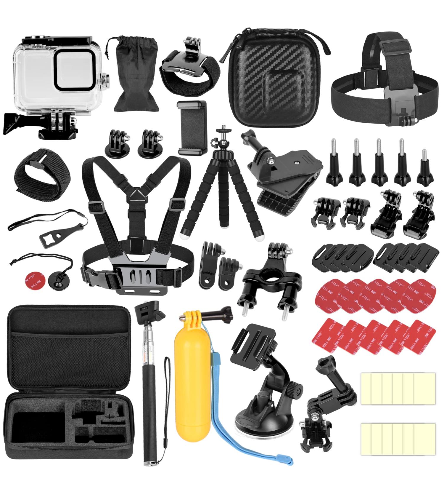 EMART 61-in-1 GoPro Hero 8 Black Accessories Kit with Waterproof Case & Carrying Bag - Mount Bundle for GoPro 9/10/11 Action Camera - Buy Online on SooperMarket.com
