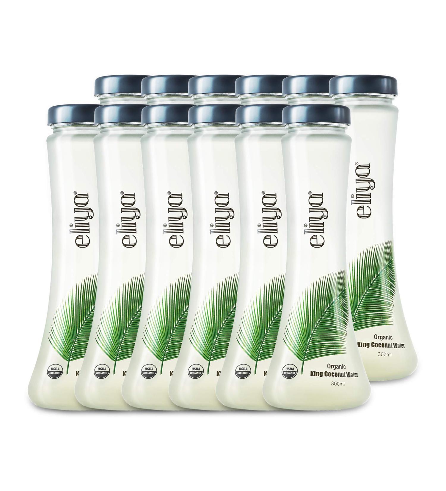 Eliya Organic Young King Coconut Water 10.1 fl. oz Glass Bottles - Pack of 12 | Pure Hydration Source - Buy Online on SooperMarket.com