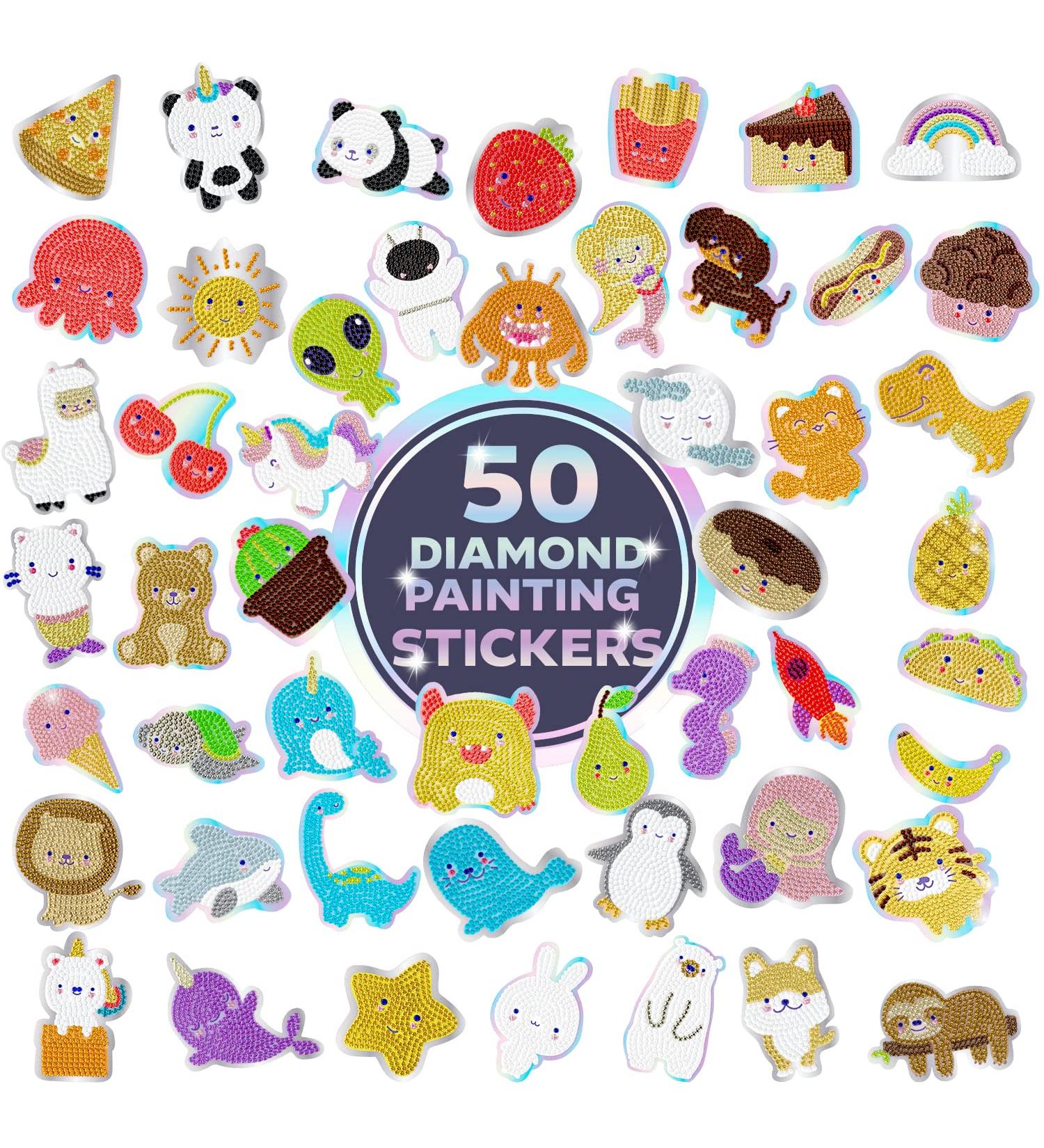 Kawaii Diamond Painting Stickers for Kids - Holographic Gem Art Kits with Diamond Art Stickers - Fun Diamond Painting for Kids - Buy Online on SooperMarket.com