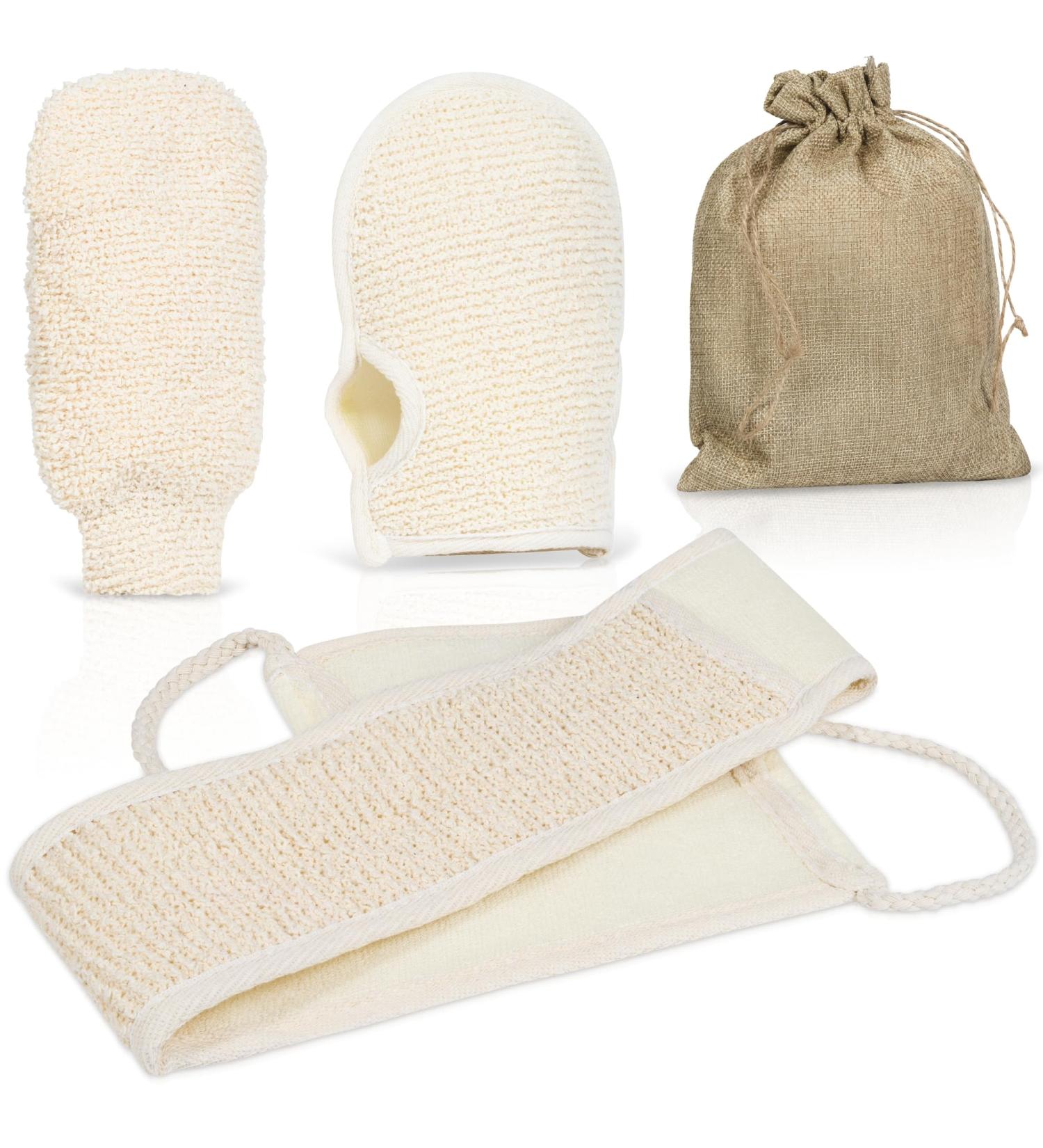 Exfoliating Glove Set with Body Scrub Brush - Dead Skin Remover | UK Seller - Buy Online on SooperMarket.com