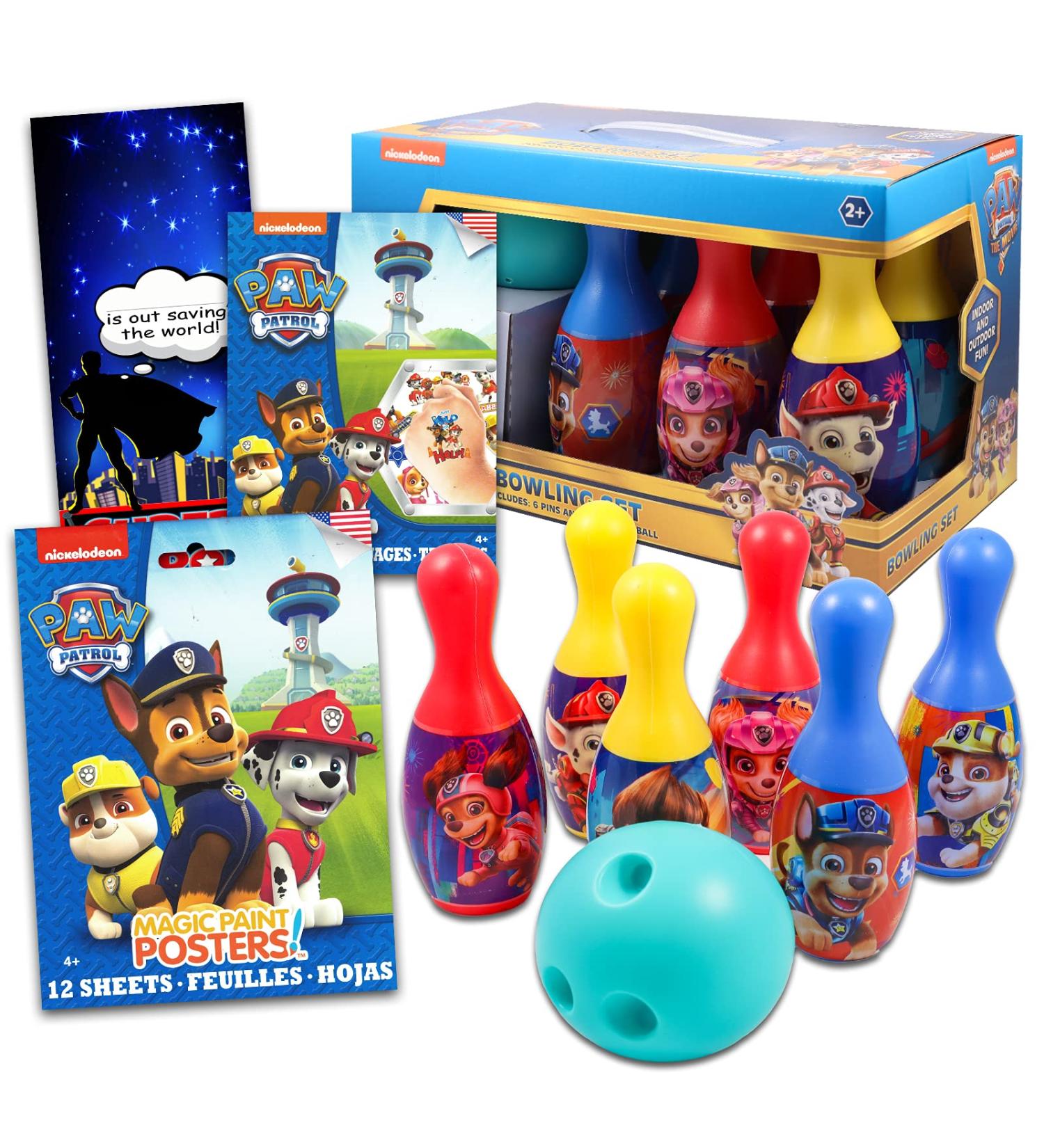 Paw Patrol Toys Games Activities Bundle for Toddlers & Kids - Includes Bowling Set, Tattoos, Posters & More - Buy Online on SooperMarket.com